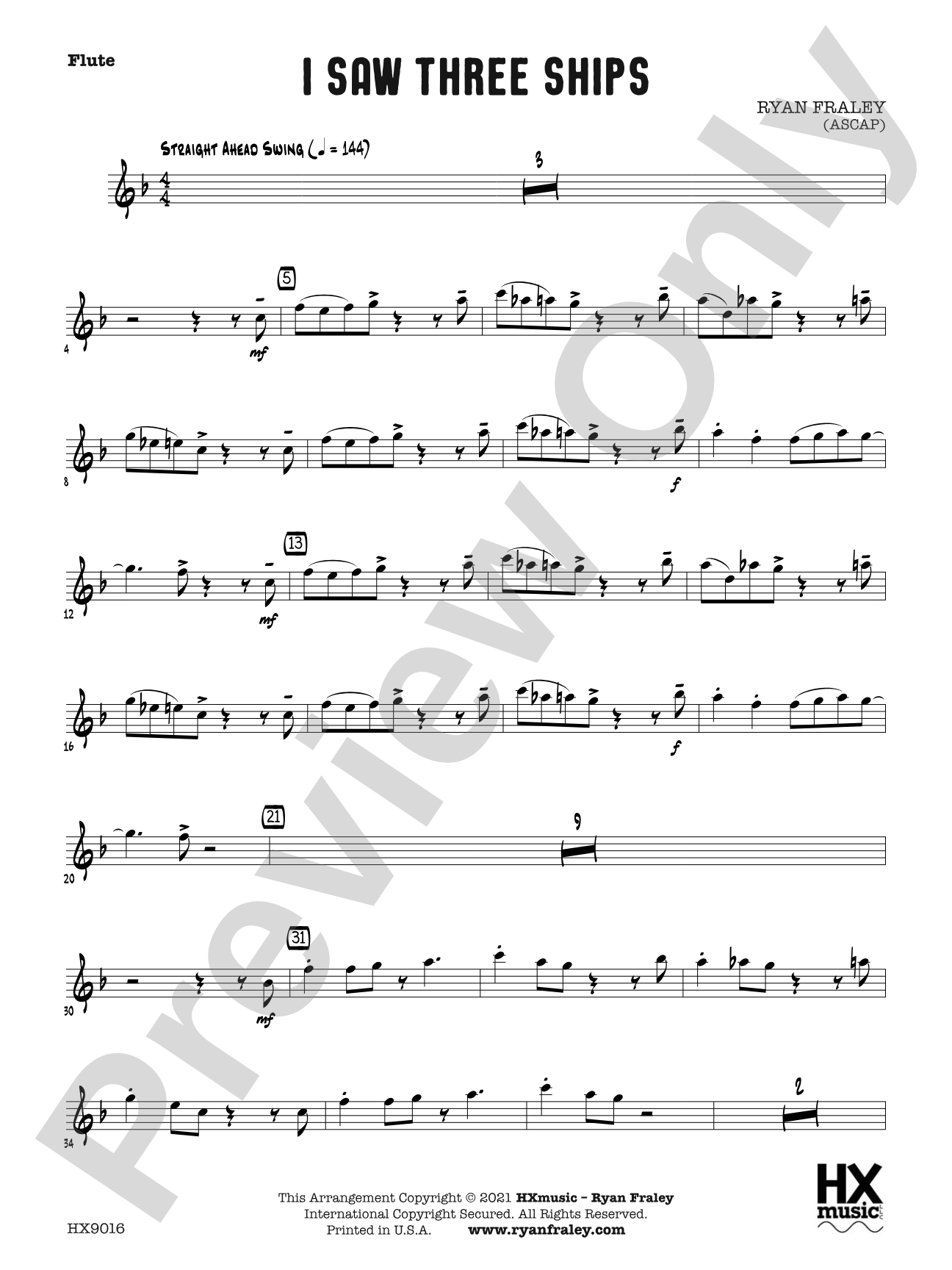 I Saw Three Ships: Flute