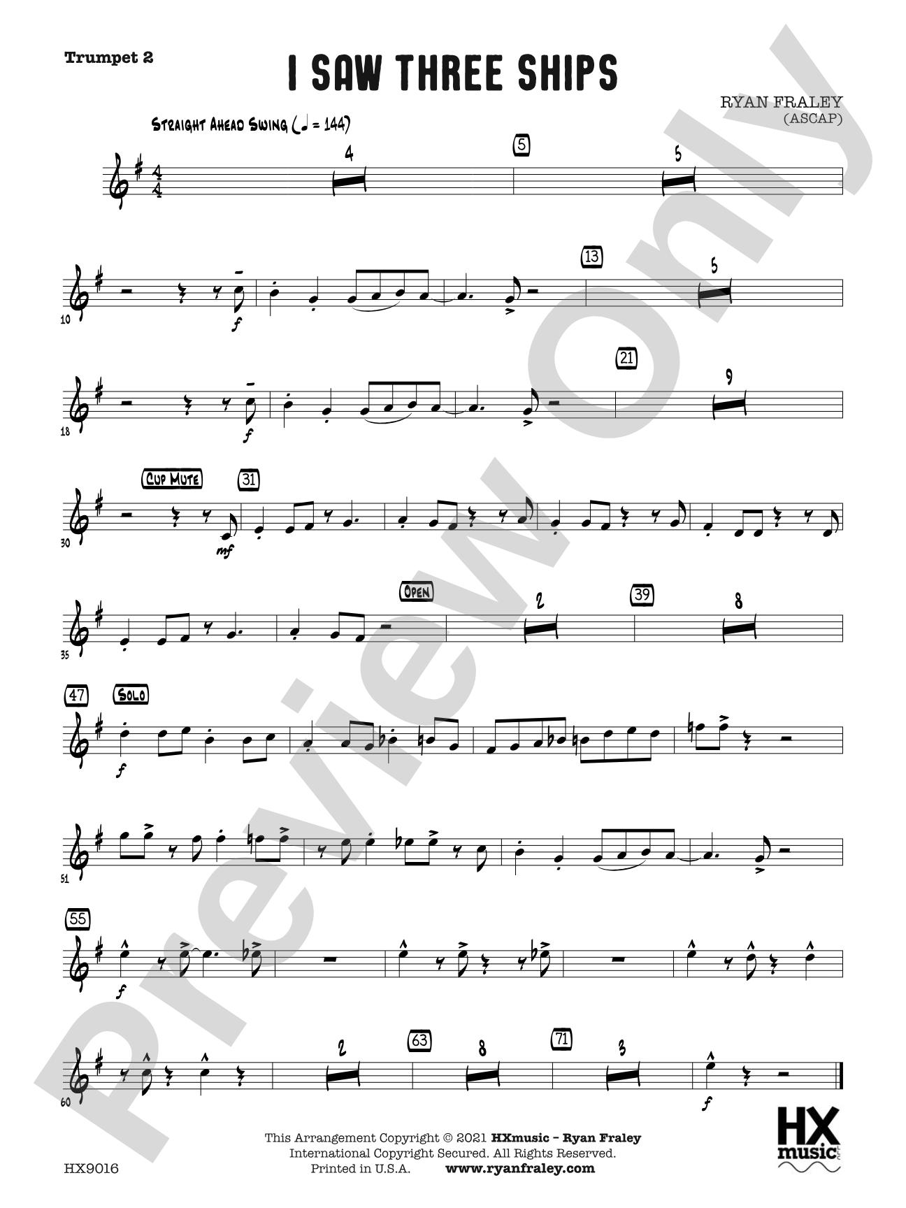 I Saw Three Ships: B-flat Trumpet 2