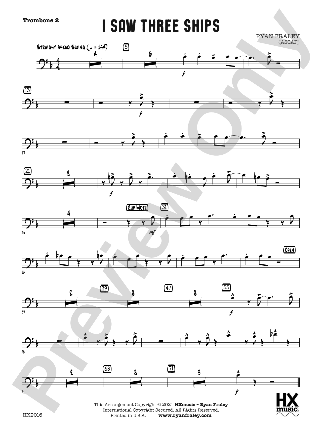 I Saw Three Ships: Trombone 2