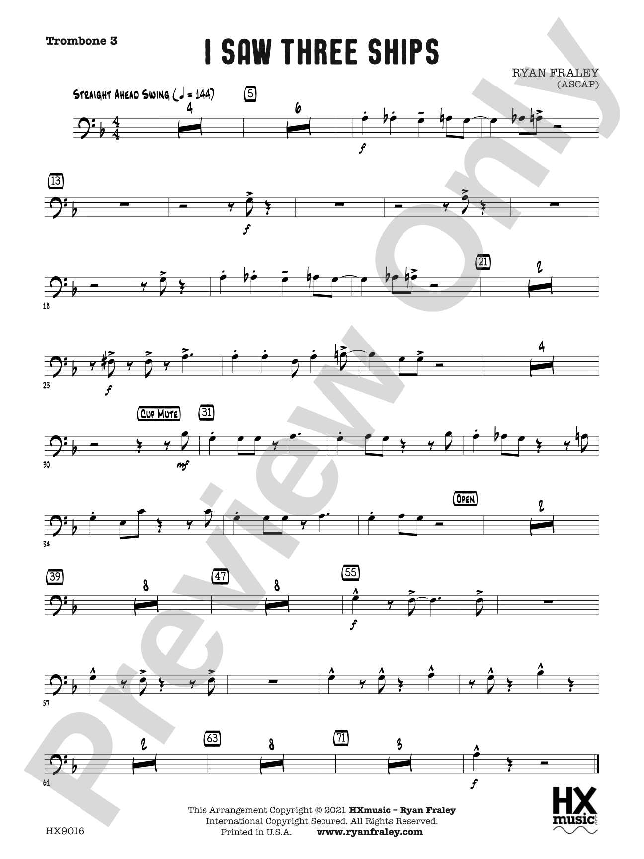 I Saw Three Ships: Trombone 3