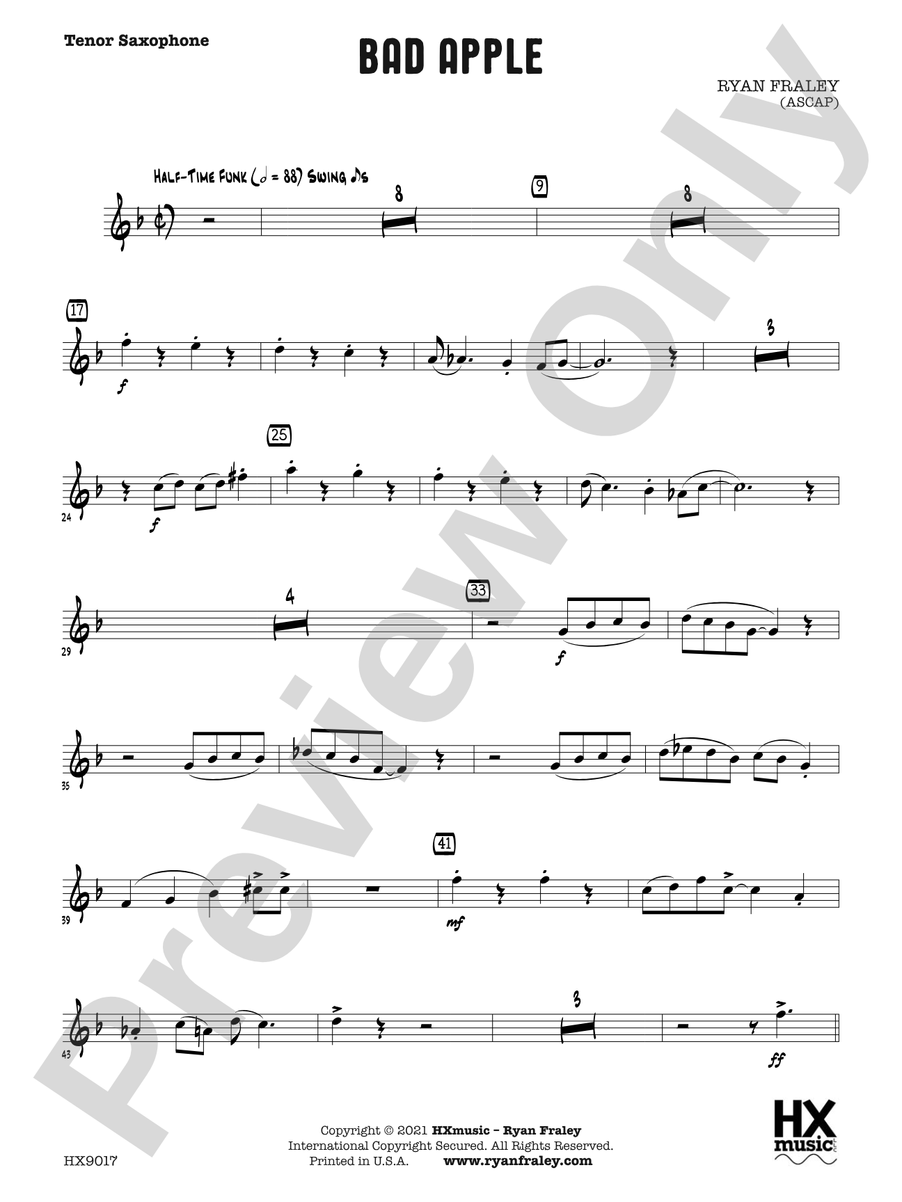 Bad Apple: B-flat Tenor Saxophone