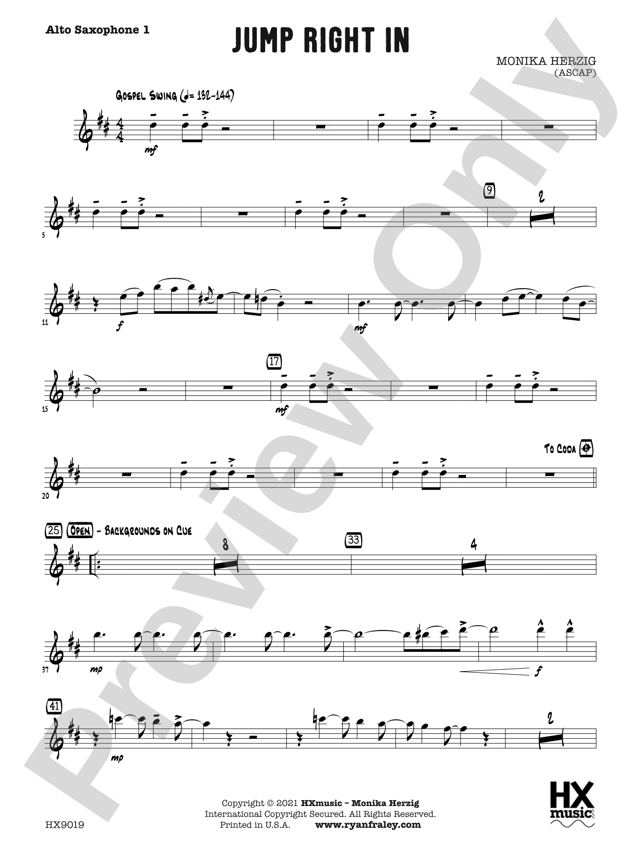 Jump Right In: E-flat Alto Saxophone 1