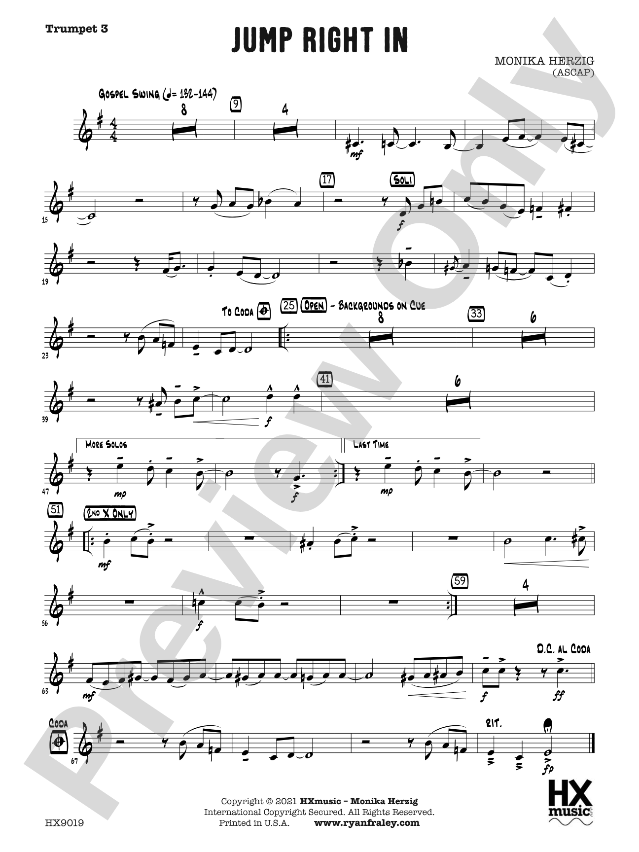 Jump Right In: B-flat Trumpet 3