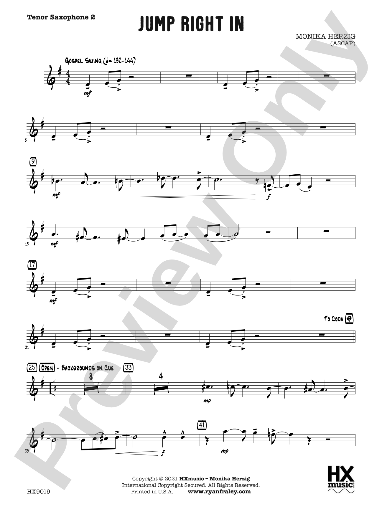 Jump Right In: B-flat Tenor Saxophone 2