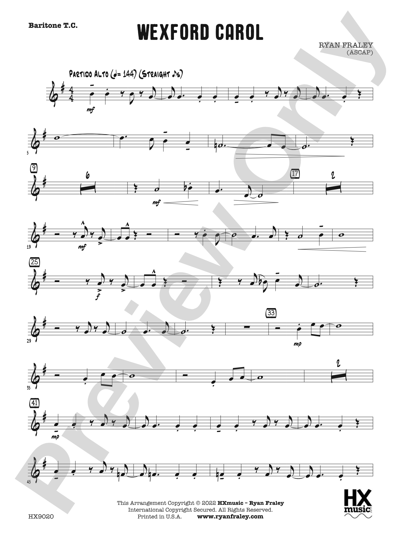 Wexford Carol: B-flat Baritone T.C.