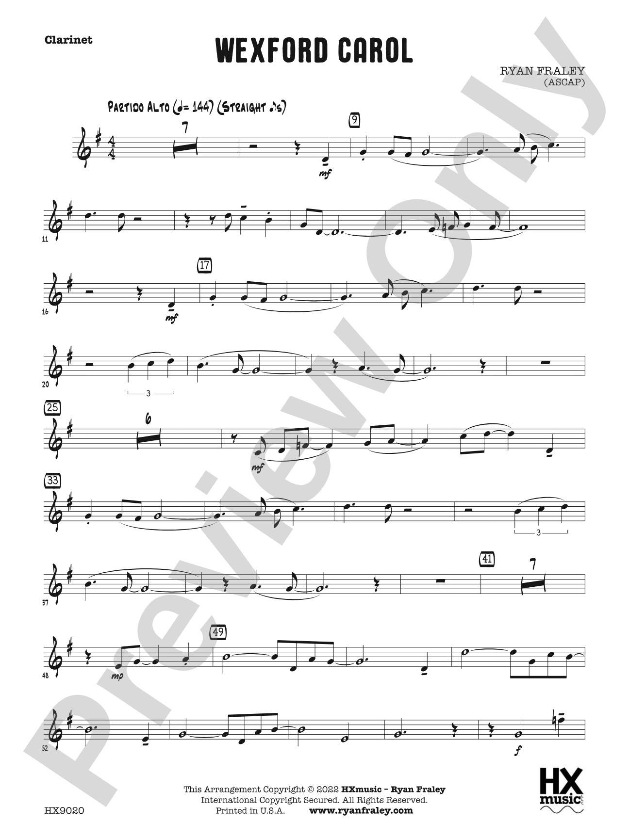 Wexford Carol: B-flat Clarinet