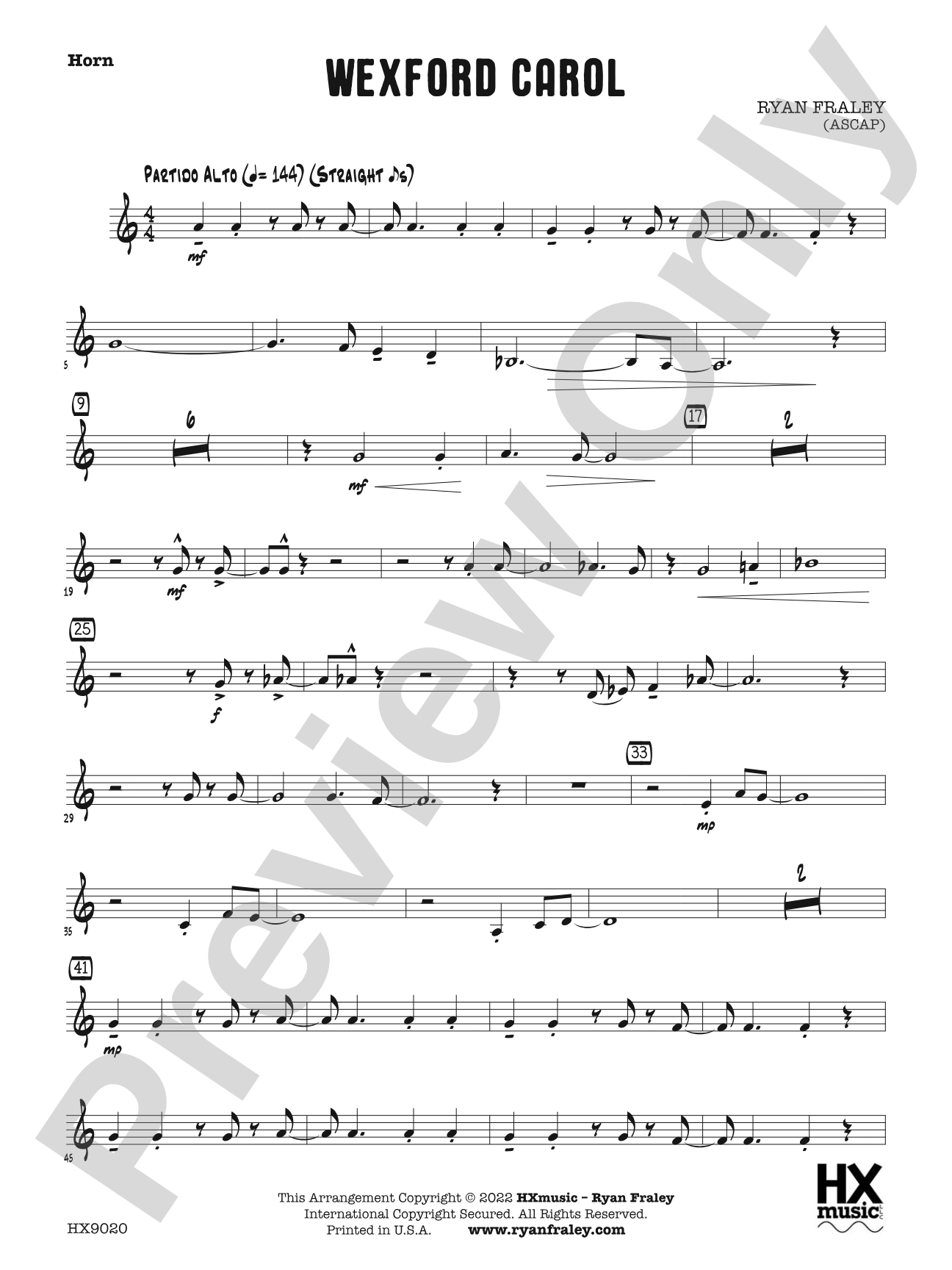 Wexford Carol: F Horn