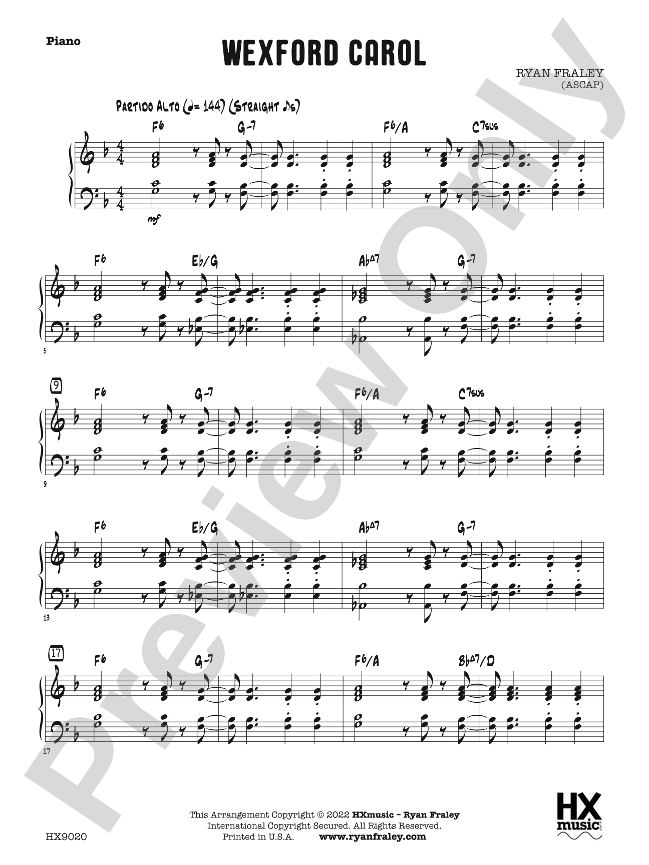 Wexford Carol: Piano