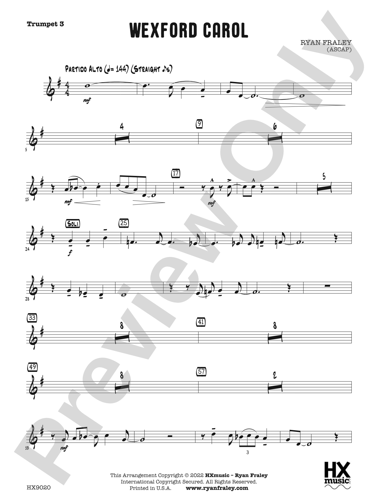 Wexford Carol: B-flat Trumpet 3