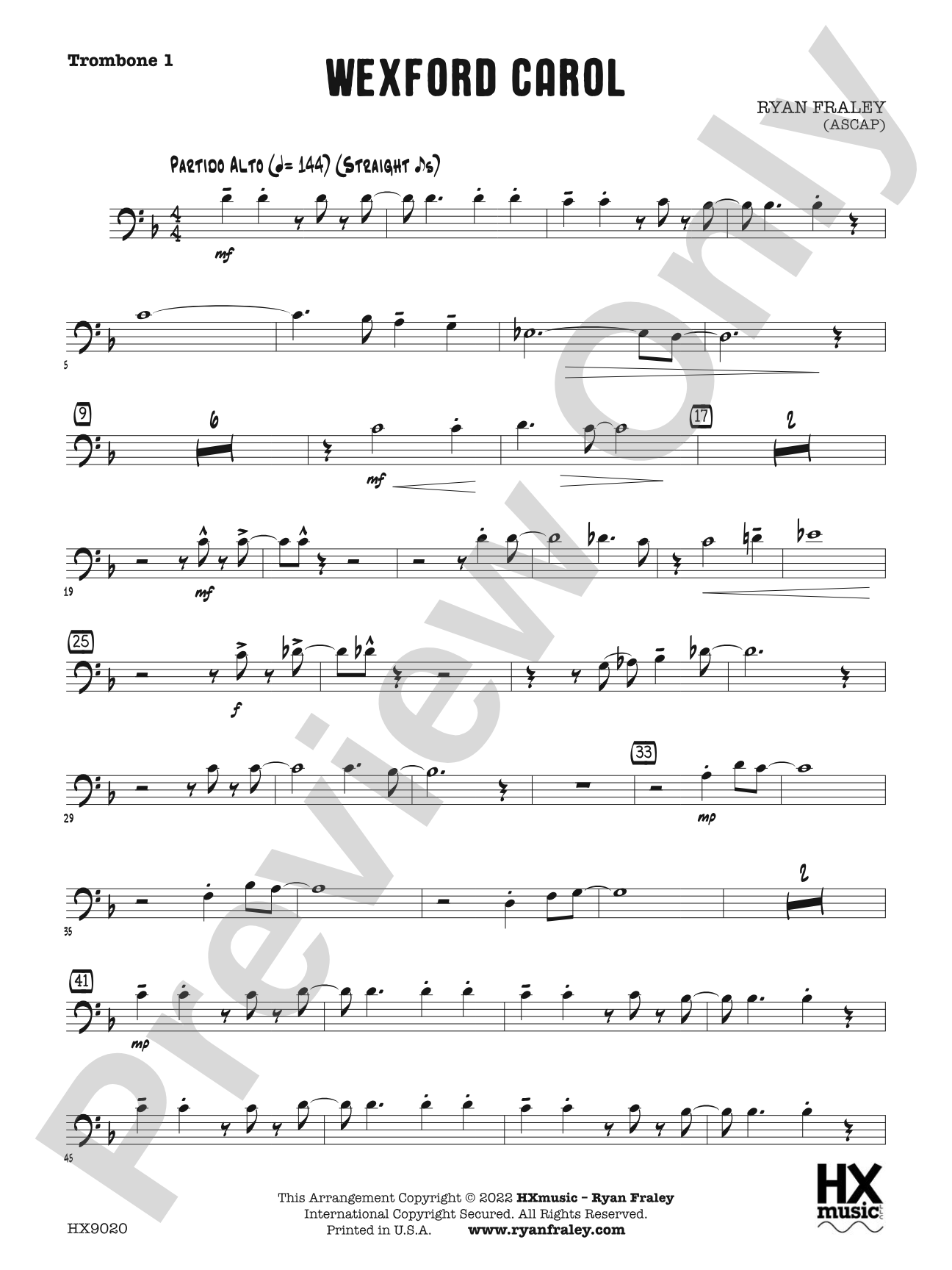 Wexford Carol: Trombone 1