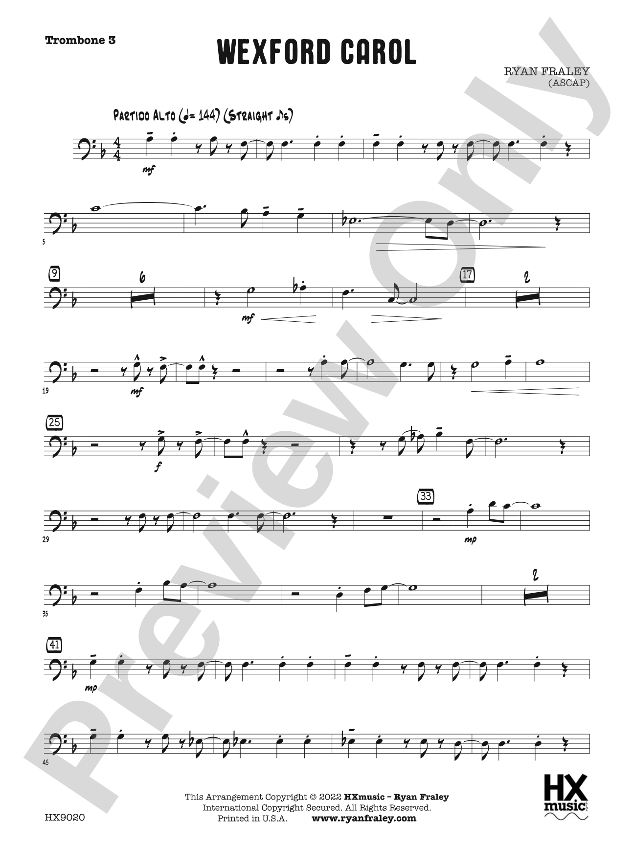 Wexford Carol: Trombone 3