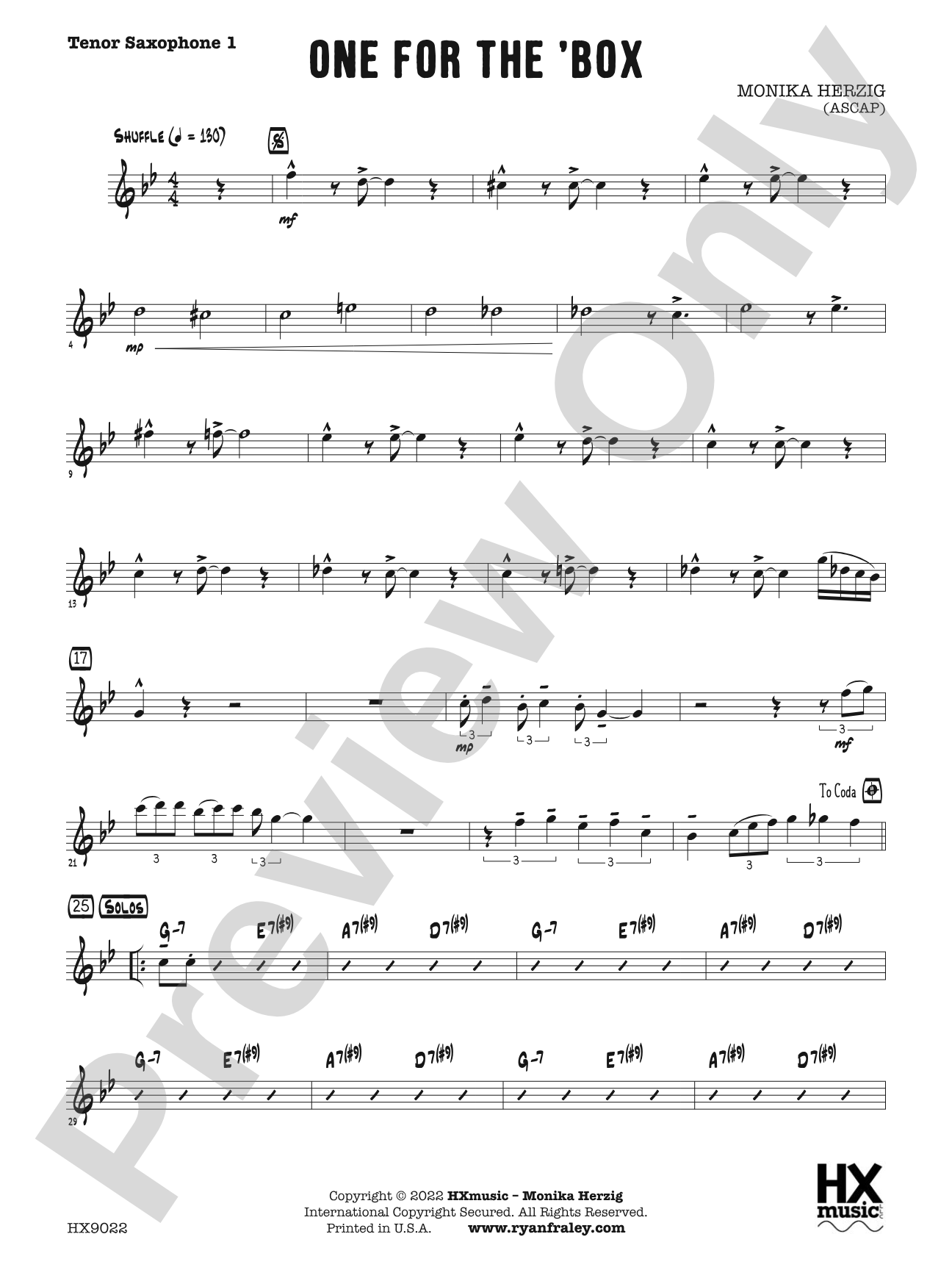 One for the 'Box: B-flat Tenor Saxophone 1