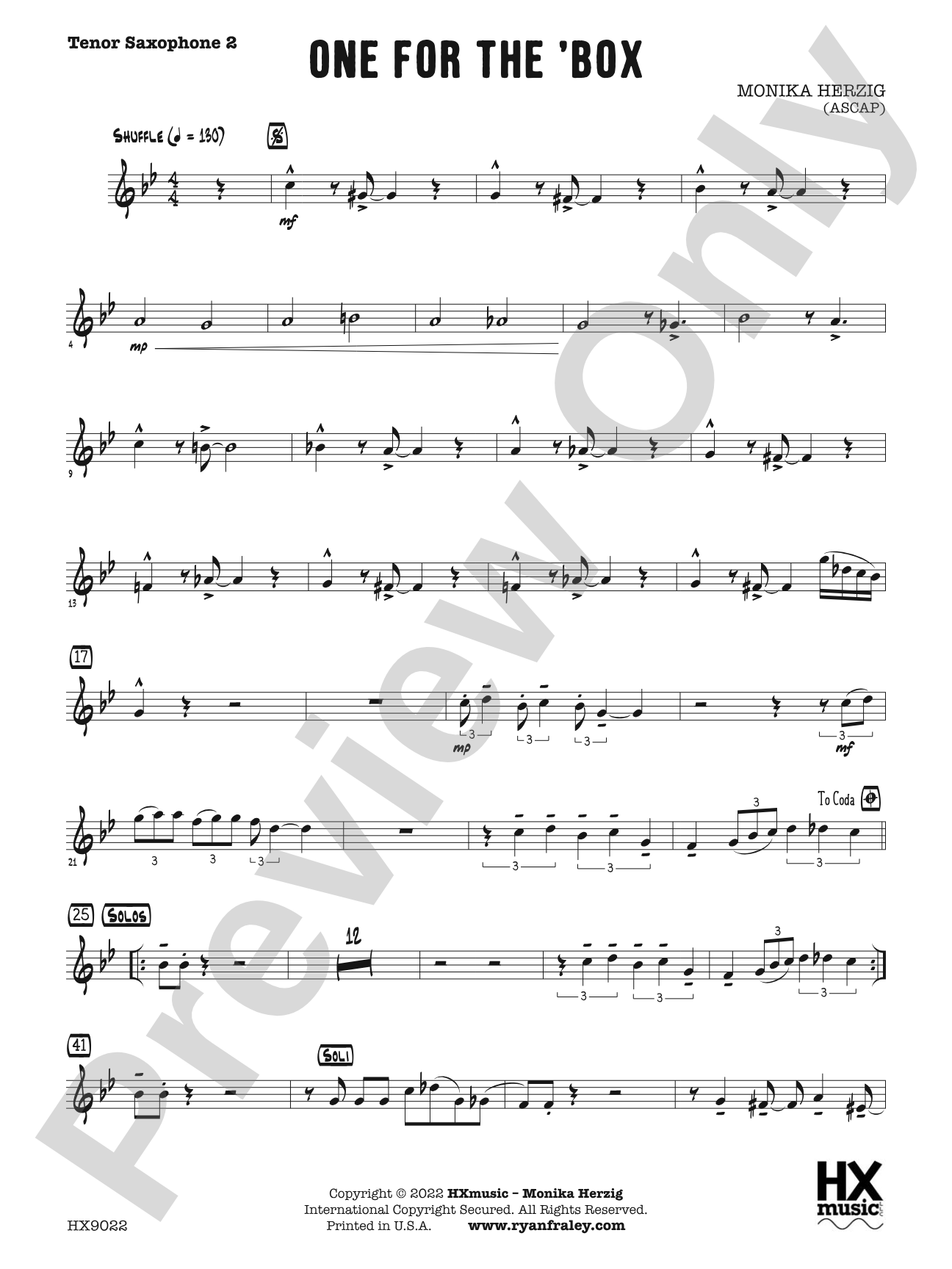 One for the 'Box: B-flat Tenor Saxophone 2