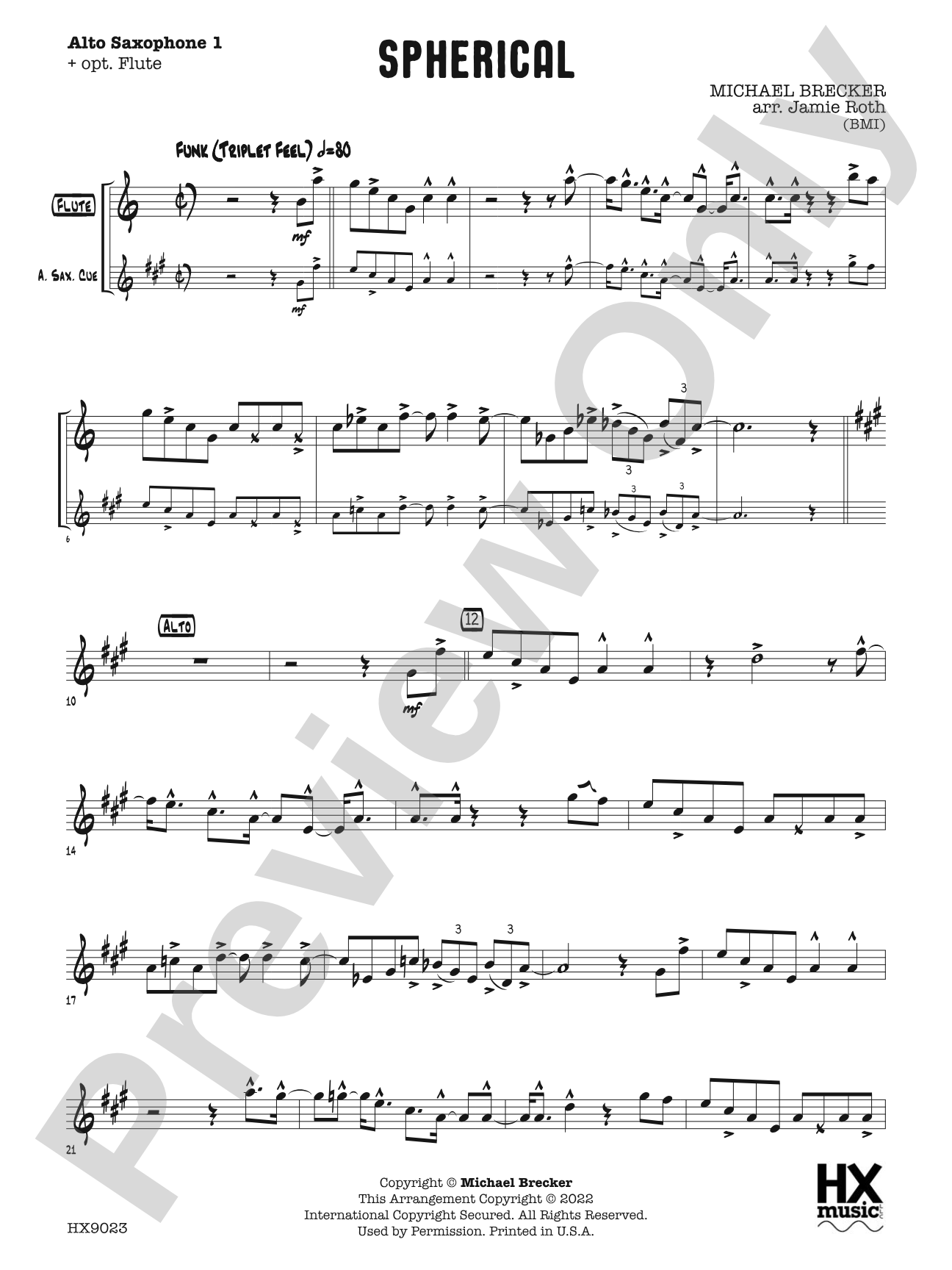 Spherical: E-flat Alto Saxophone 1 (with optional Flute)