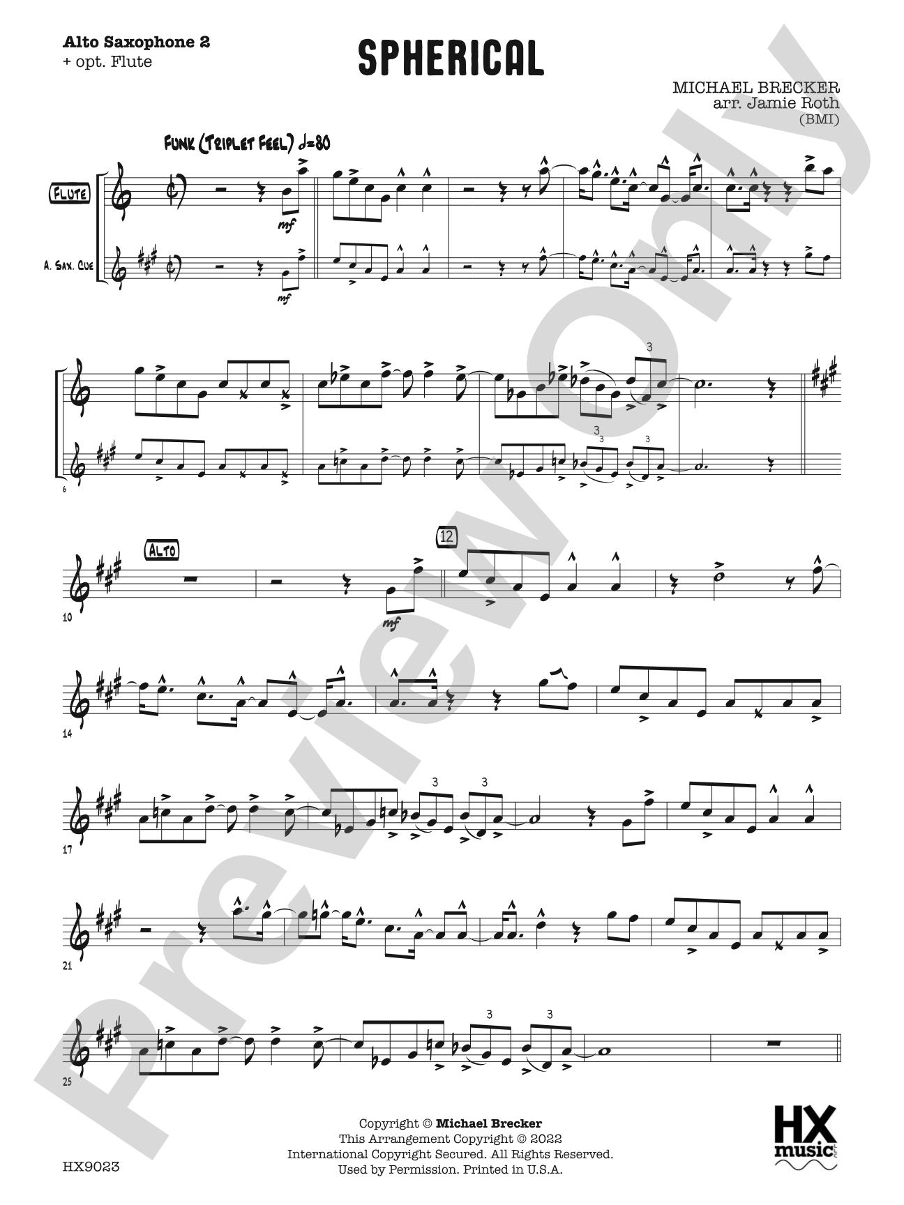 Spherical: E-flat Alto Saxophone 2 (with optional Flute)