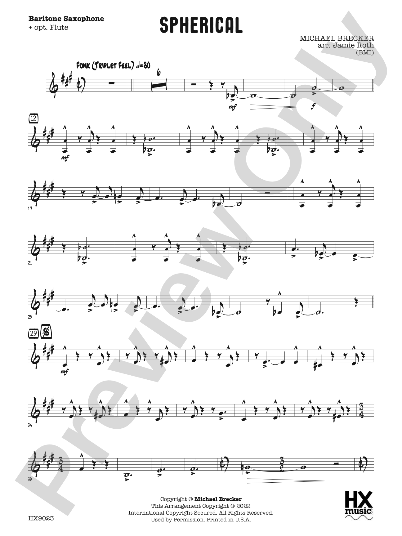 Spherical: E-flat Baritone Saxophone (with optional Flute)