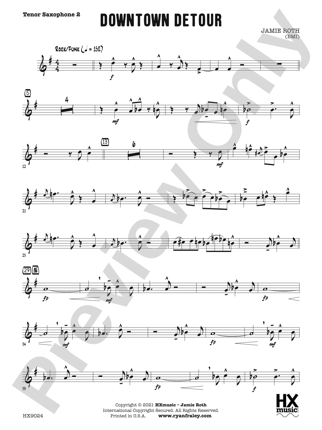 Downtown Detour: B-flat Tenor Saxophone 2