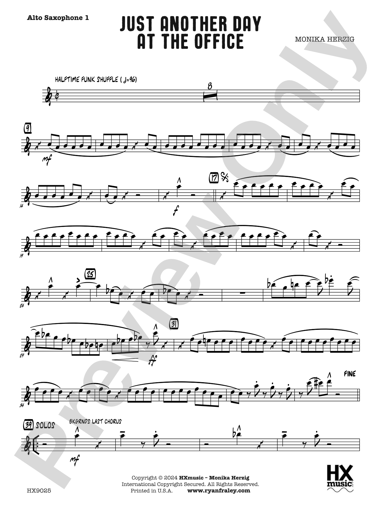 Just Another Day at the Office: E-flat Alto Saxophone 1