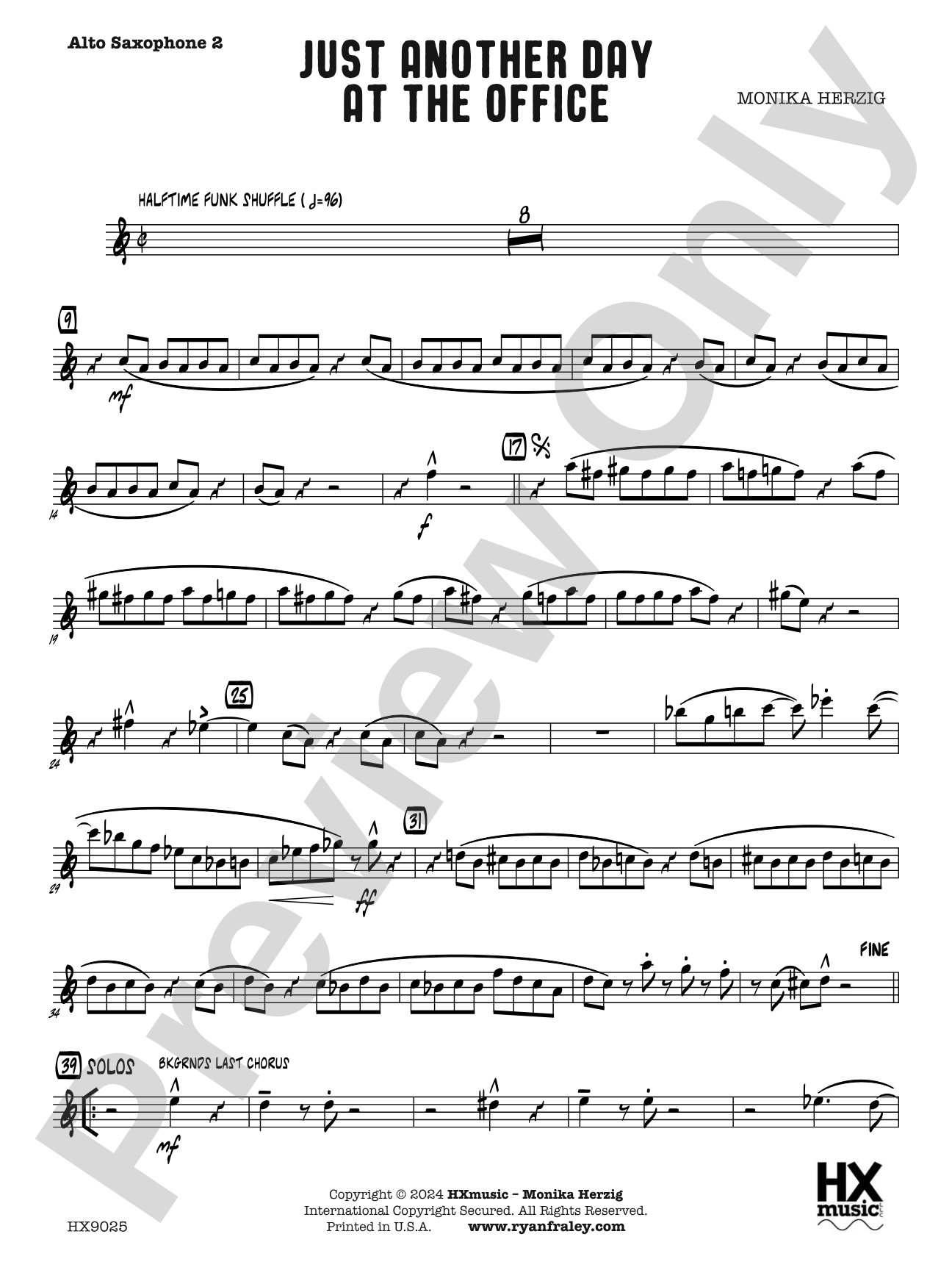 Just Another Day at the Office: E-flat Alto Saxophone 2