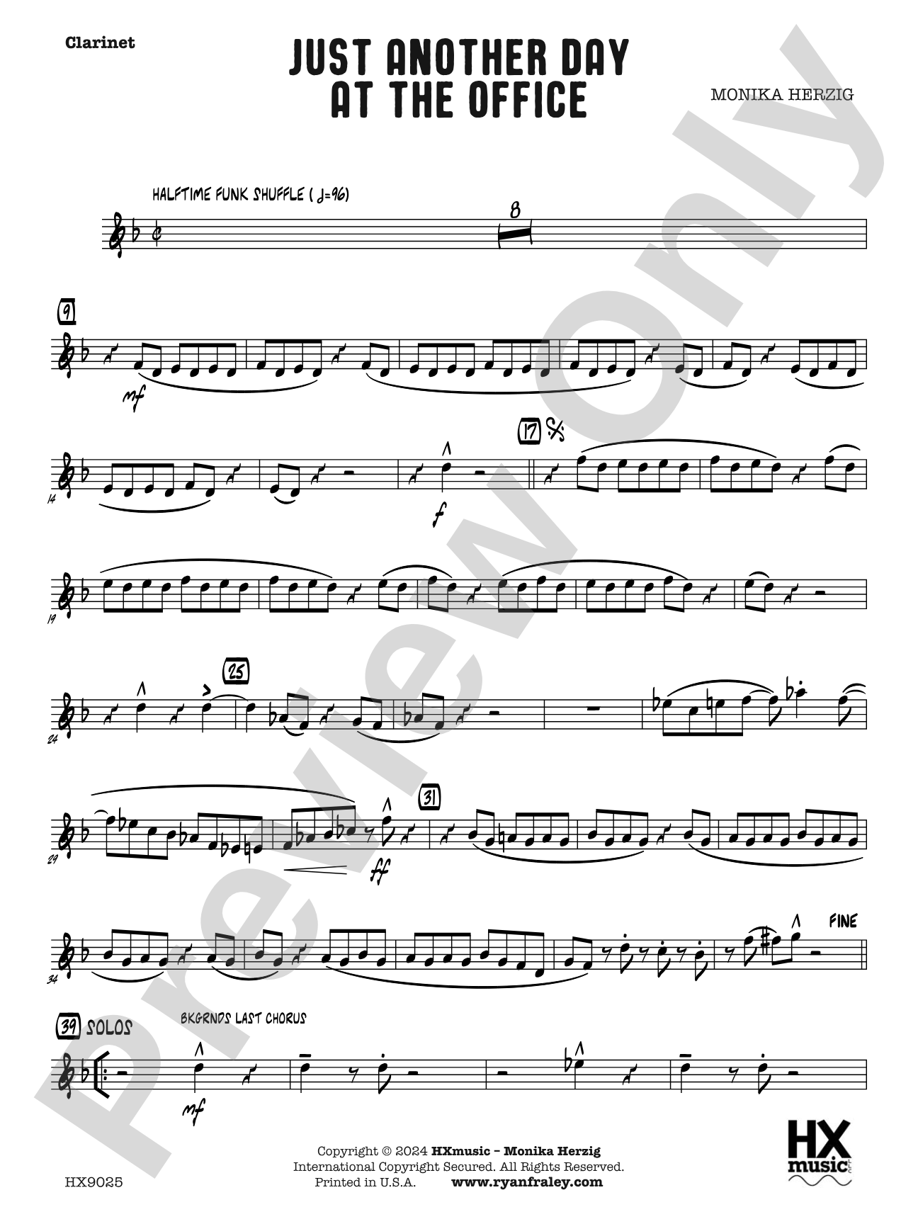 Just Another Day at the Office: B-flat Clarinet