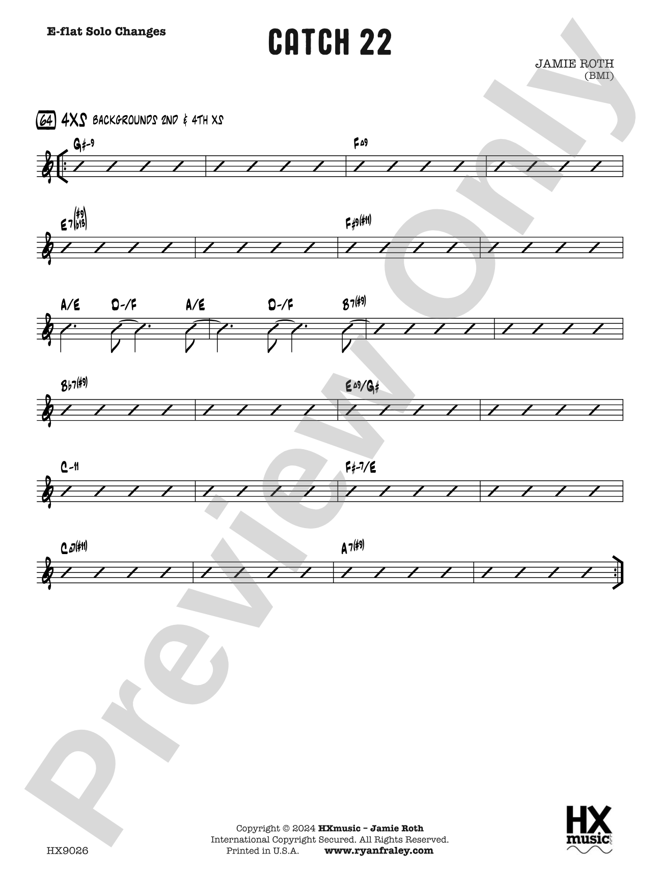 Catch 22: E-flat Solo Changes