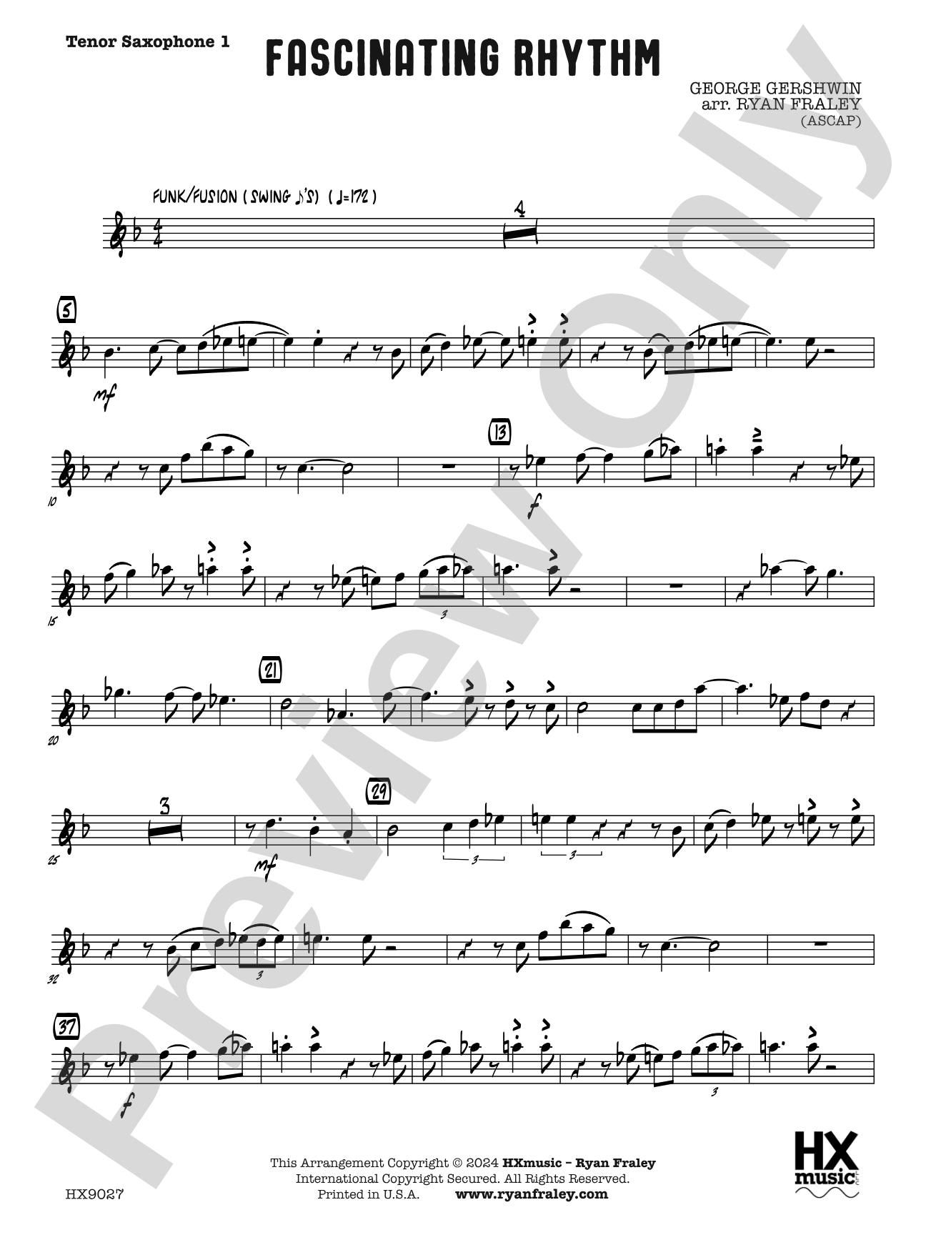 Fascinating Rhythm: B-flat Tenor Saxophone 1