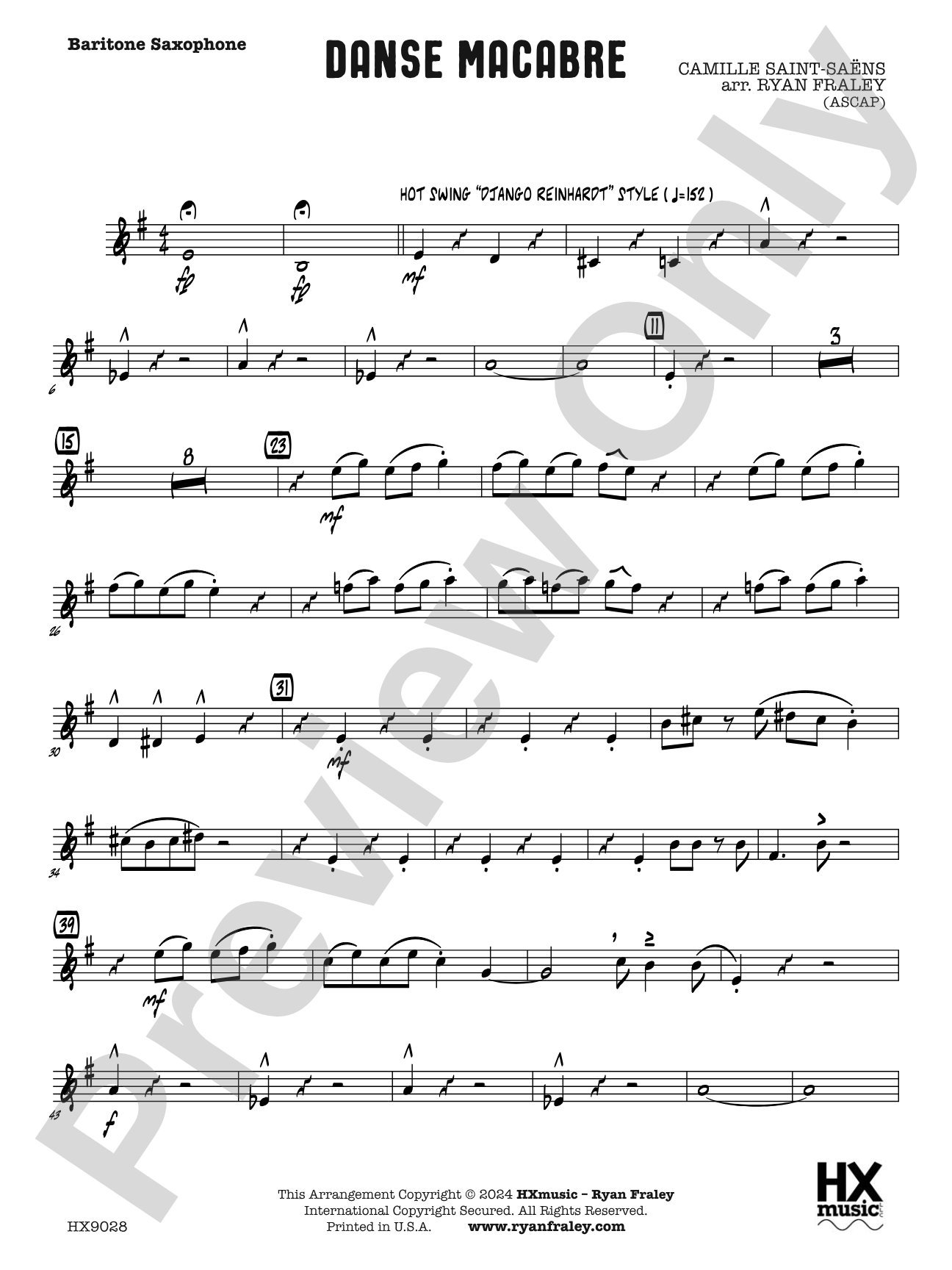 Danse Macabre: E-flat Baritone Saxophone