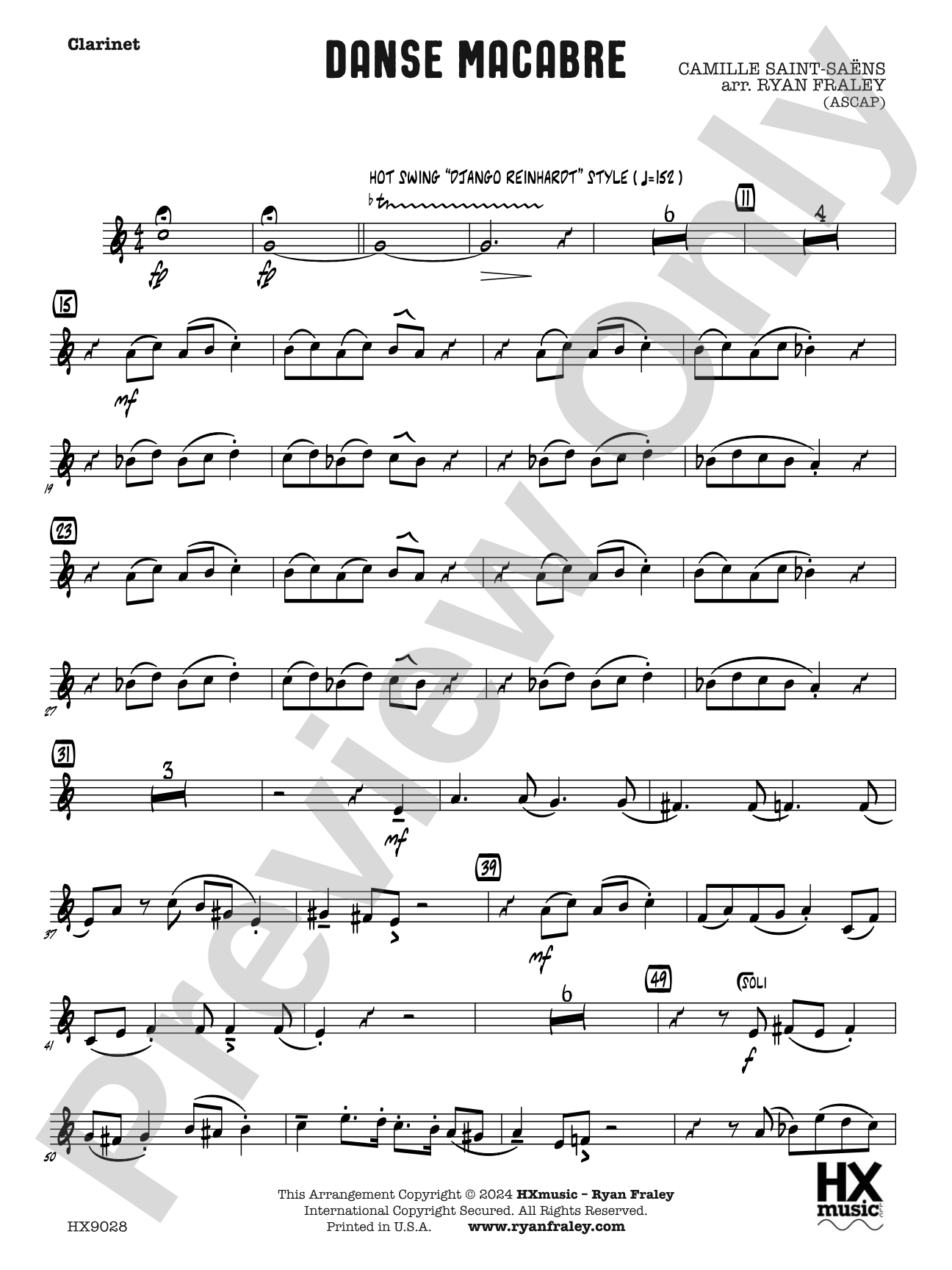 Danse Macabre: B-flat Clarinet