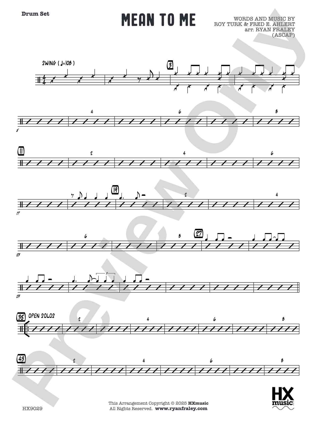 Mean to Me: Drum Set