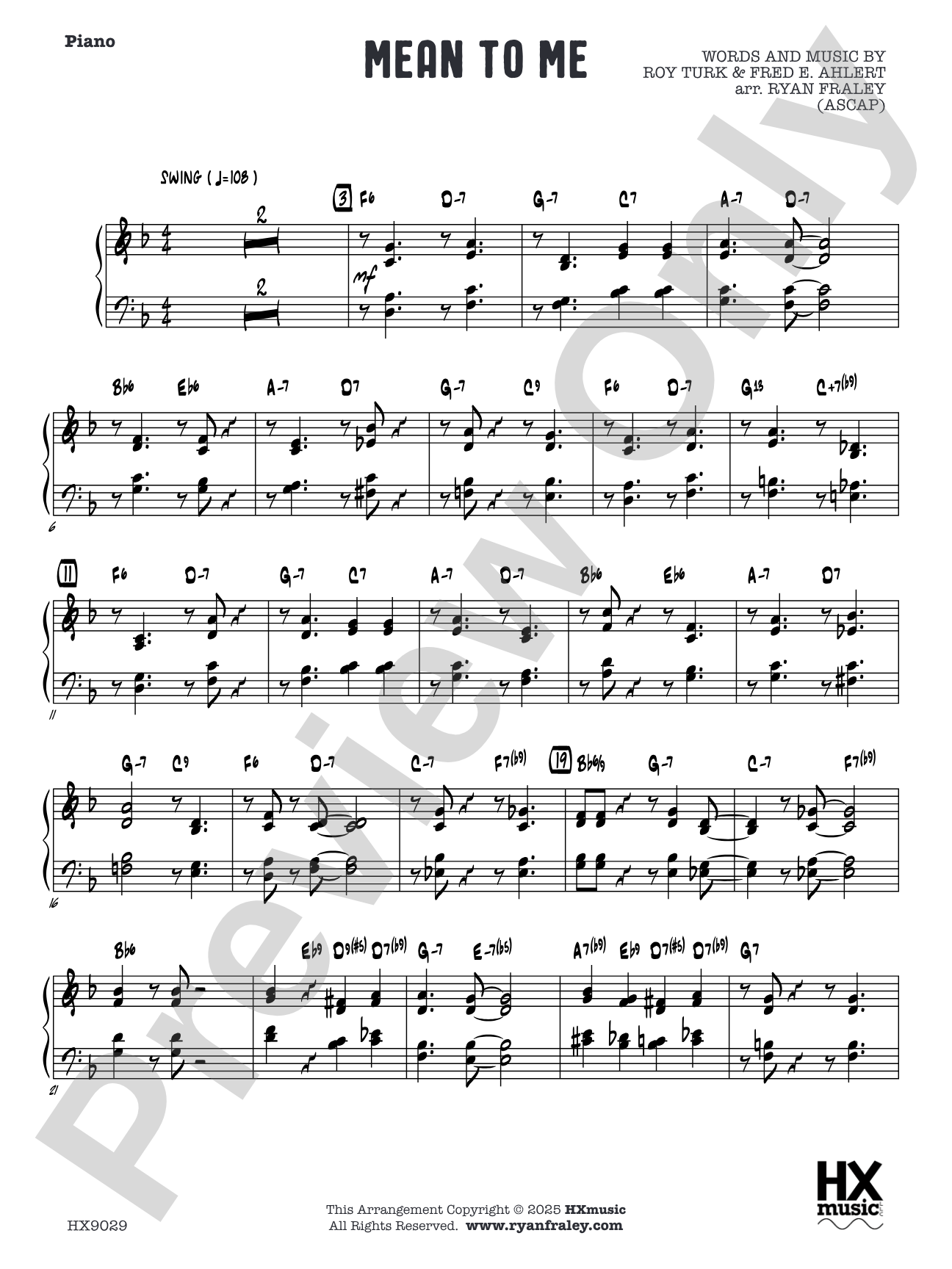 Mean to Me: Piano