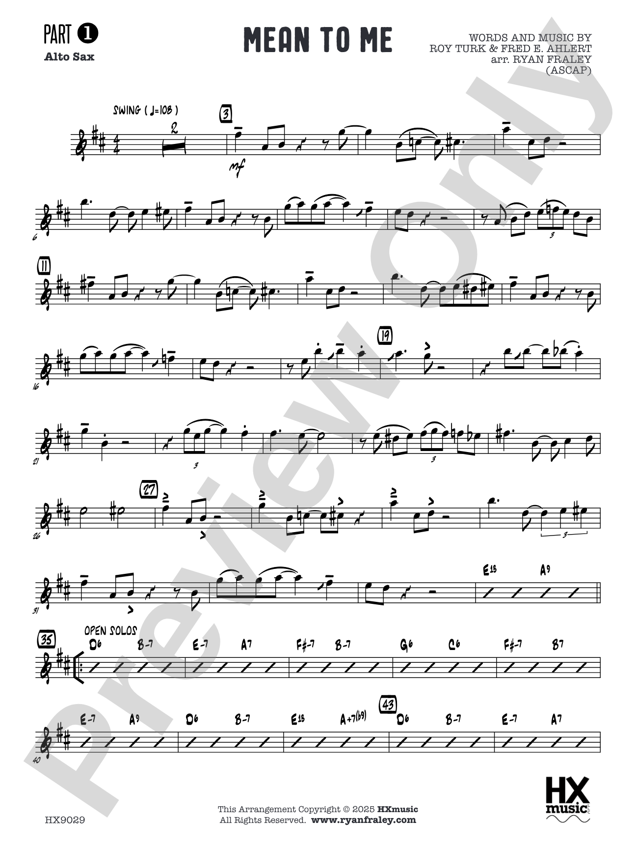 Mean to Me: Part 1 - Alto Sax