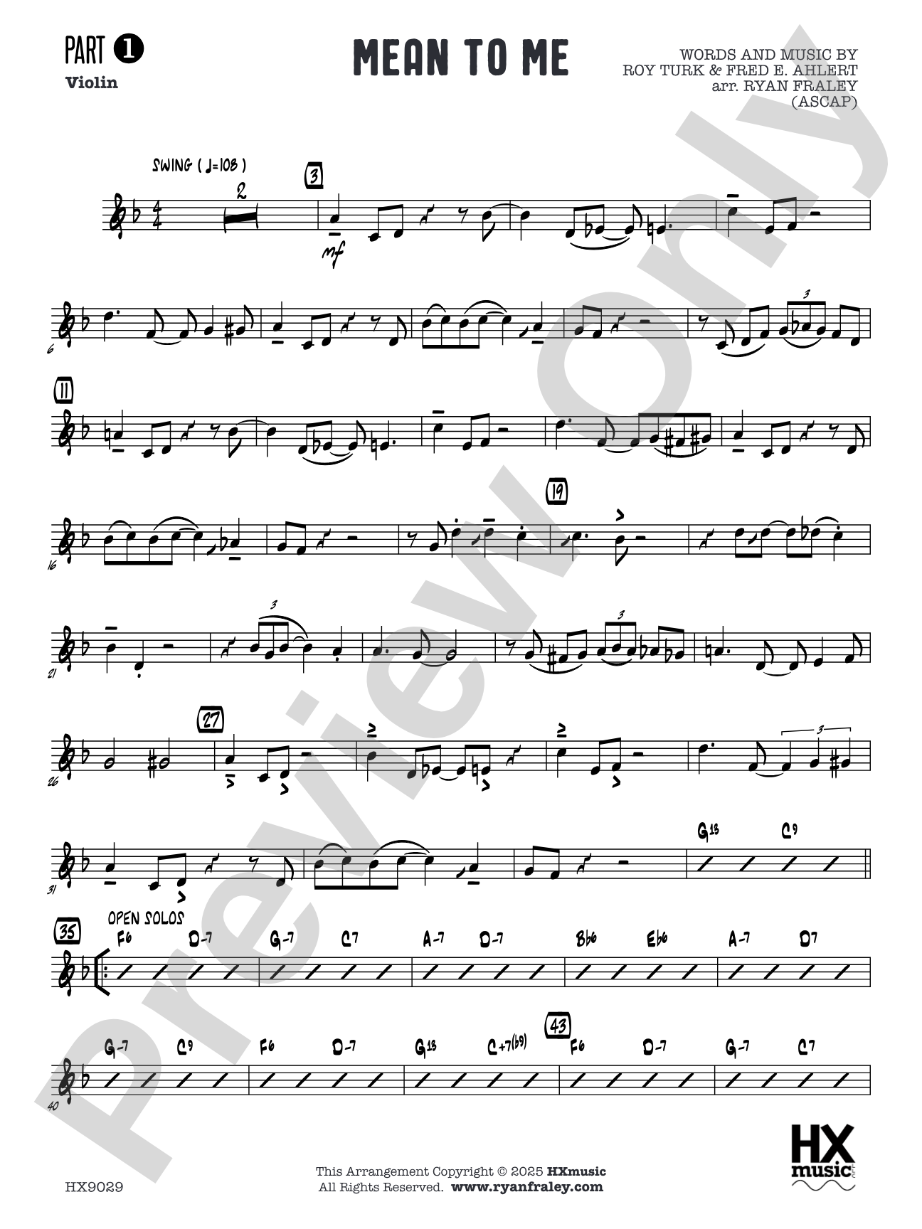 Mean to Me: Part 1 - Violin