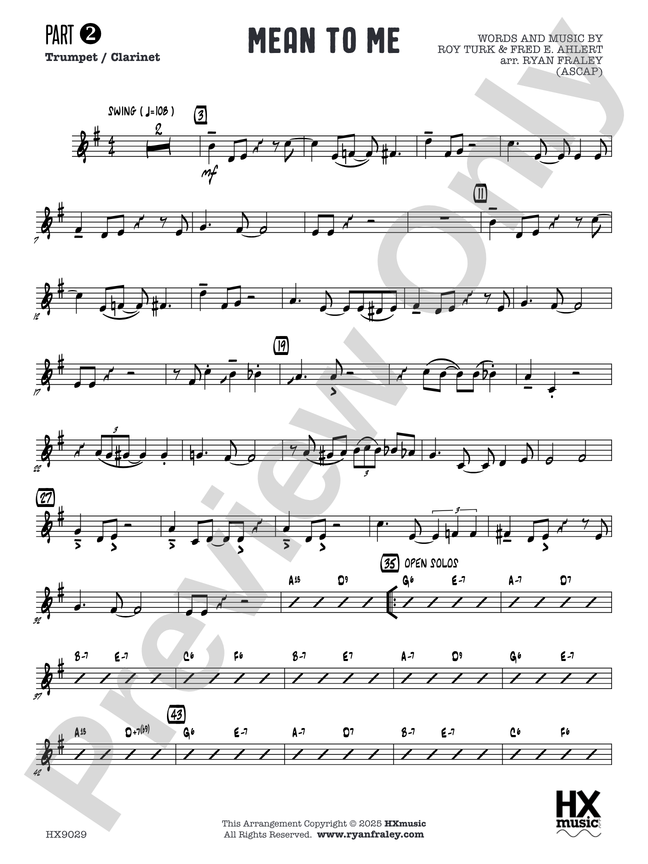 Mean to Me: Part 2 - Trumpet / Clarinet