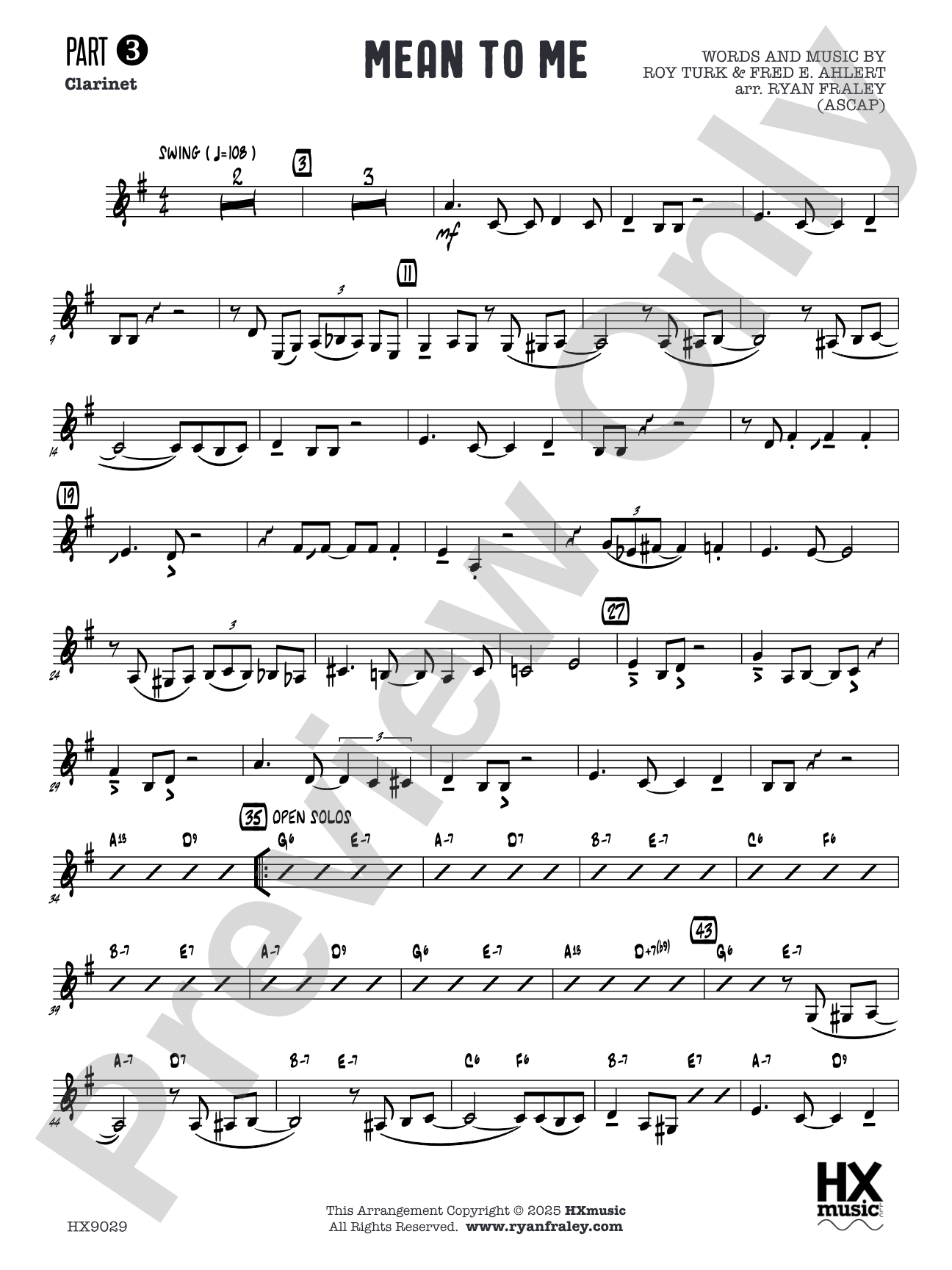 Mean to Me: Part 3 - Clarinet