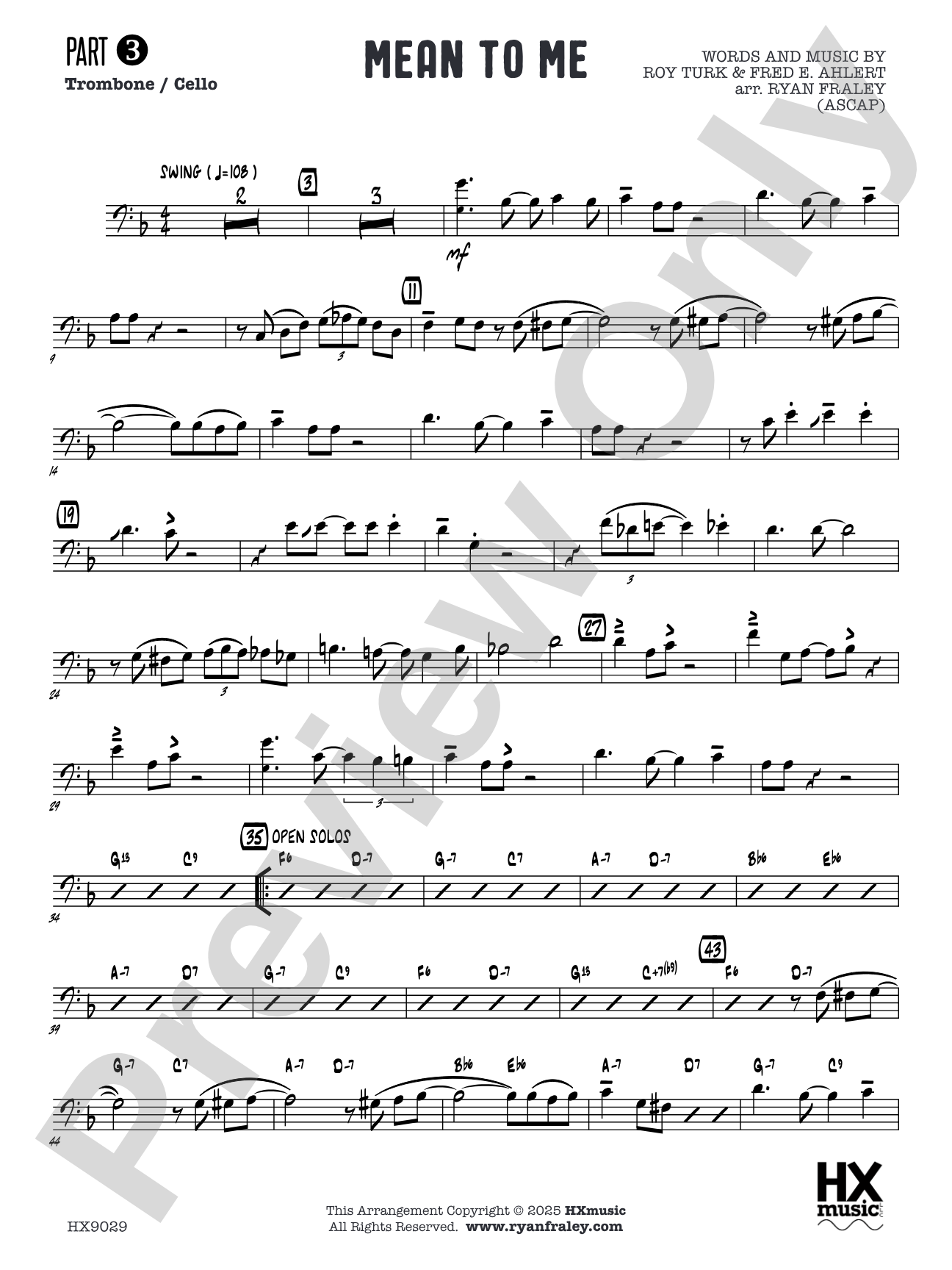 Mean to Me: Part 3 - Trombone / Cello