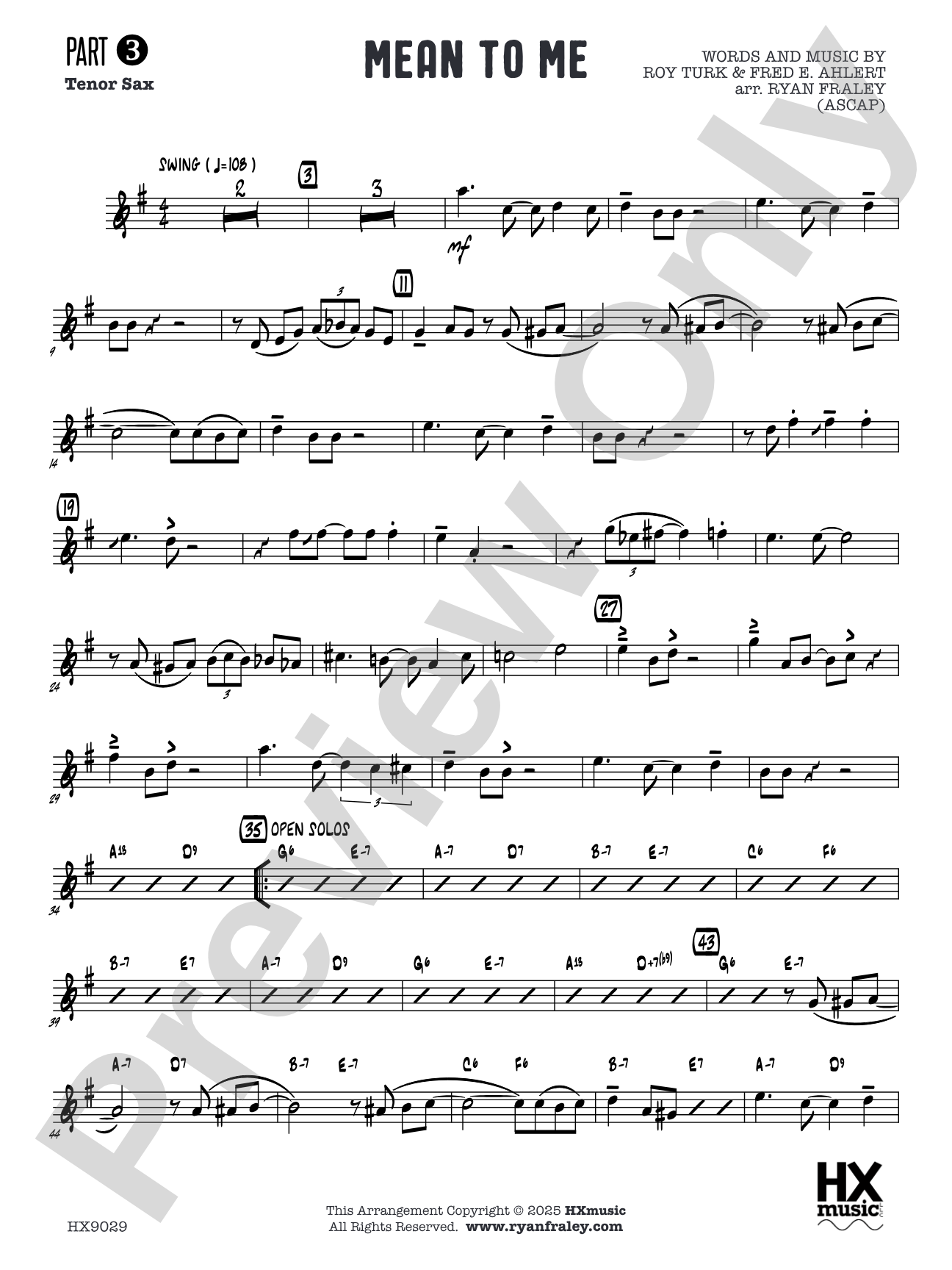 Mean to Me: Part 3 - Tenor Sax