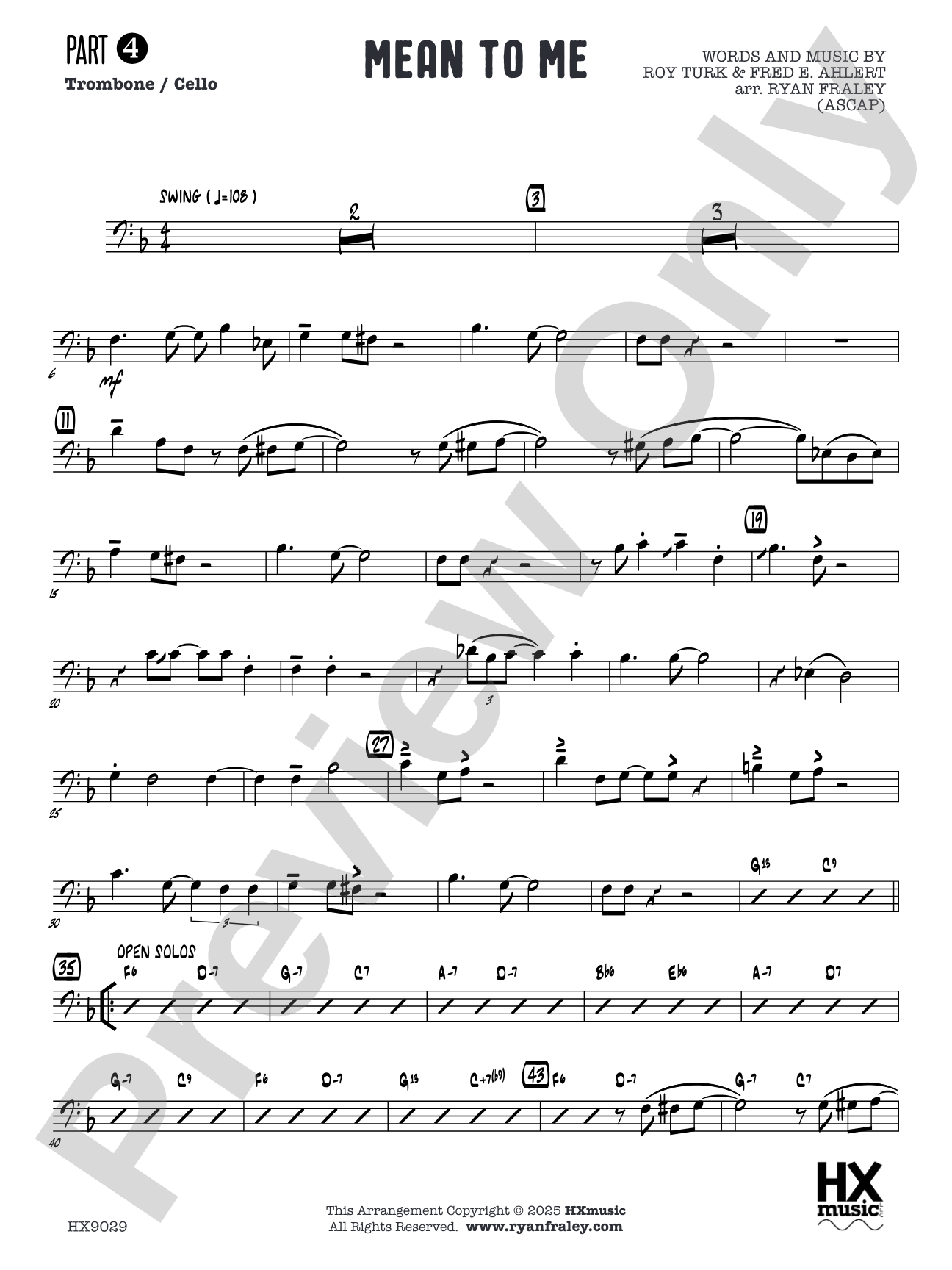 Mean to Me: Part 4 - Trombone / Cello