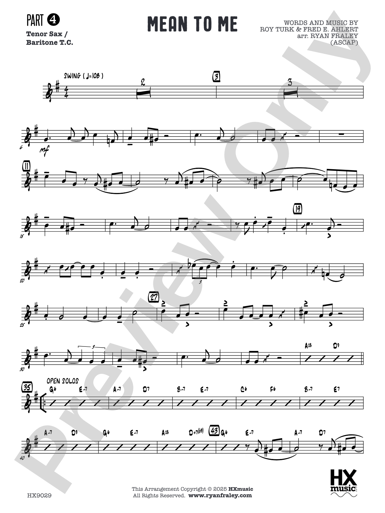 Mean to Me: Part 4 - Tenor Sax / Baritone T.C.