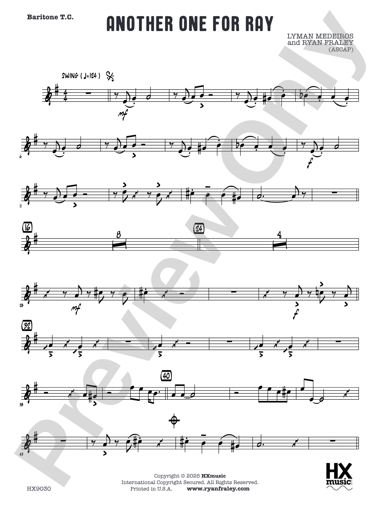 Another One for Ray: Baritone T.C.