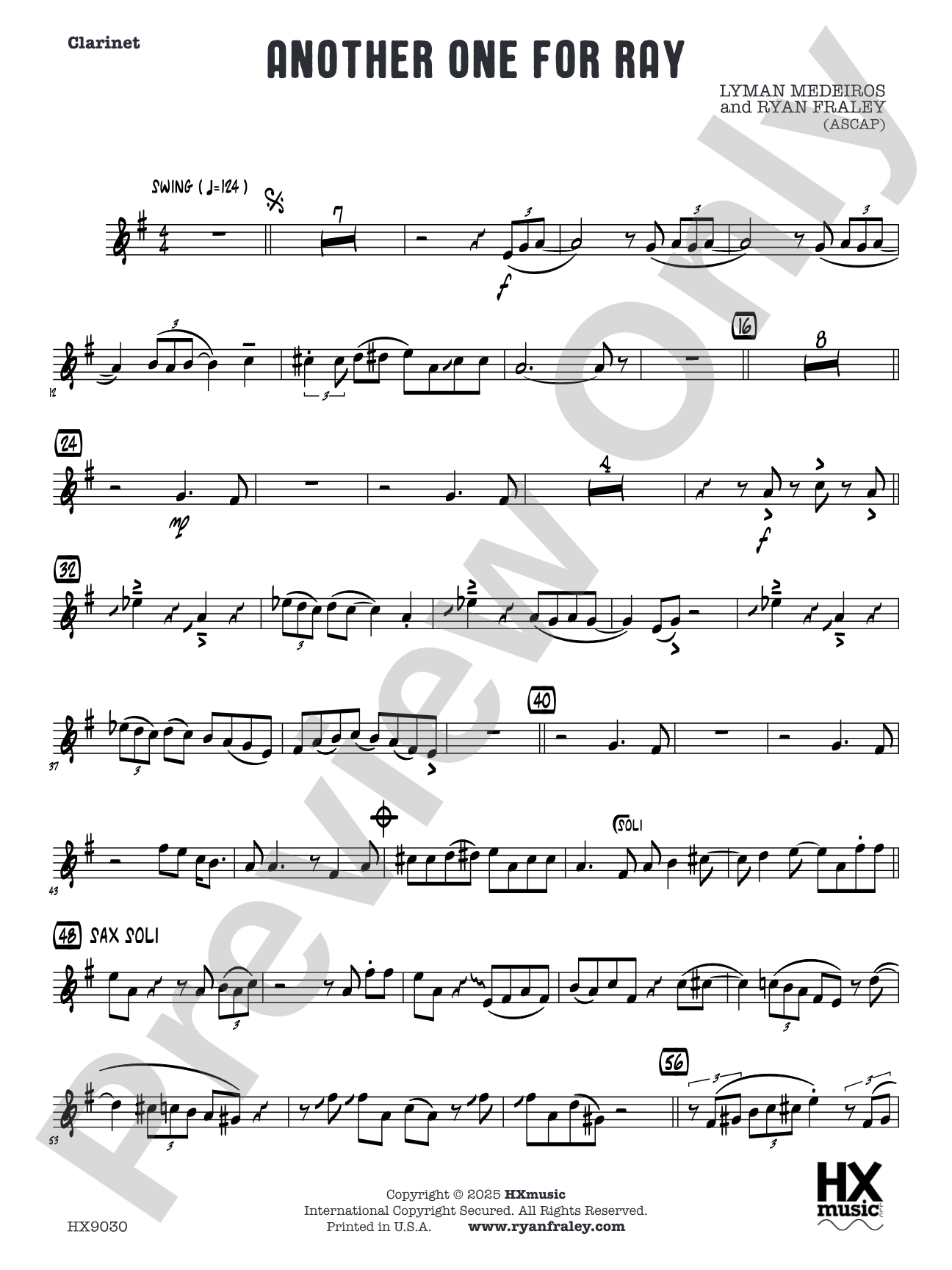 Another One for Ray: Clarinet