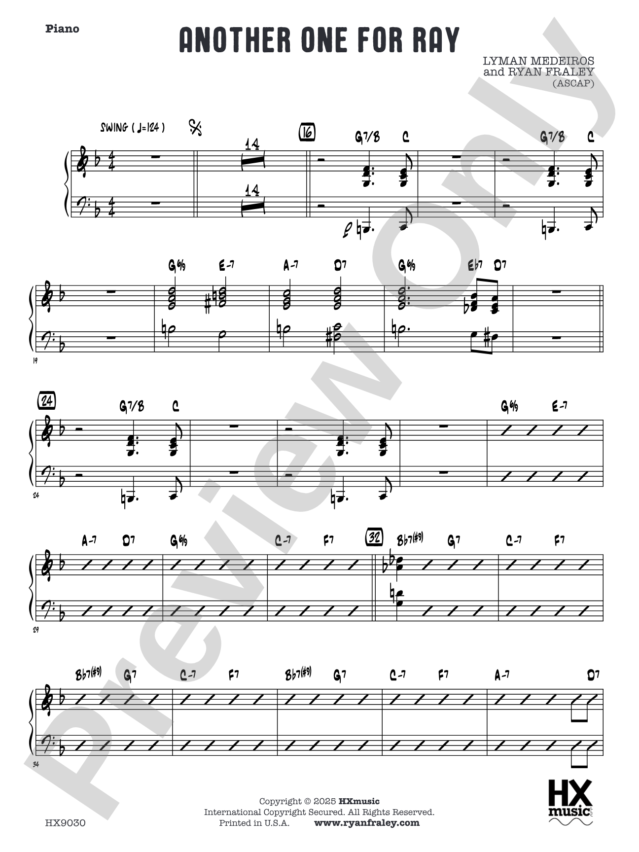 Another One for Ray: Piano