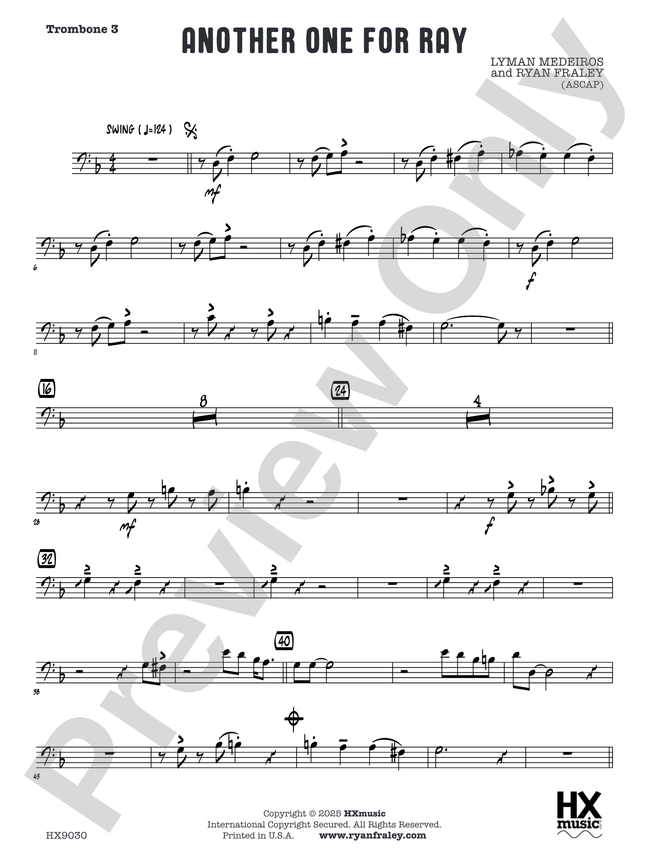 Another One for Ray: Trombone 3