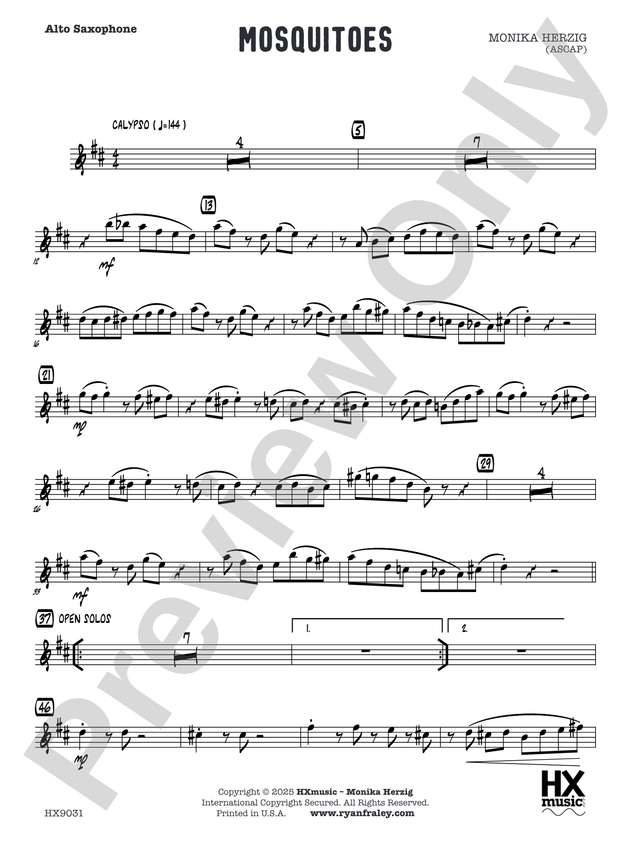 Mosquitoes: Alto Saxophone