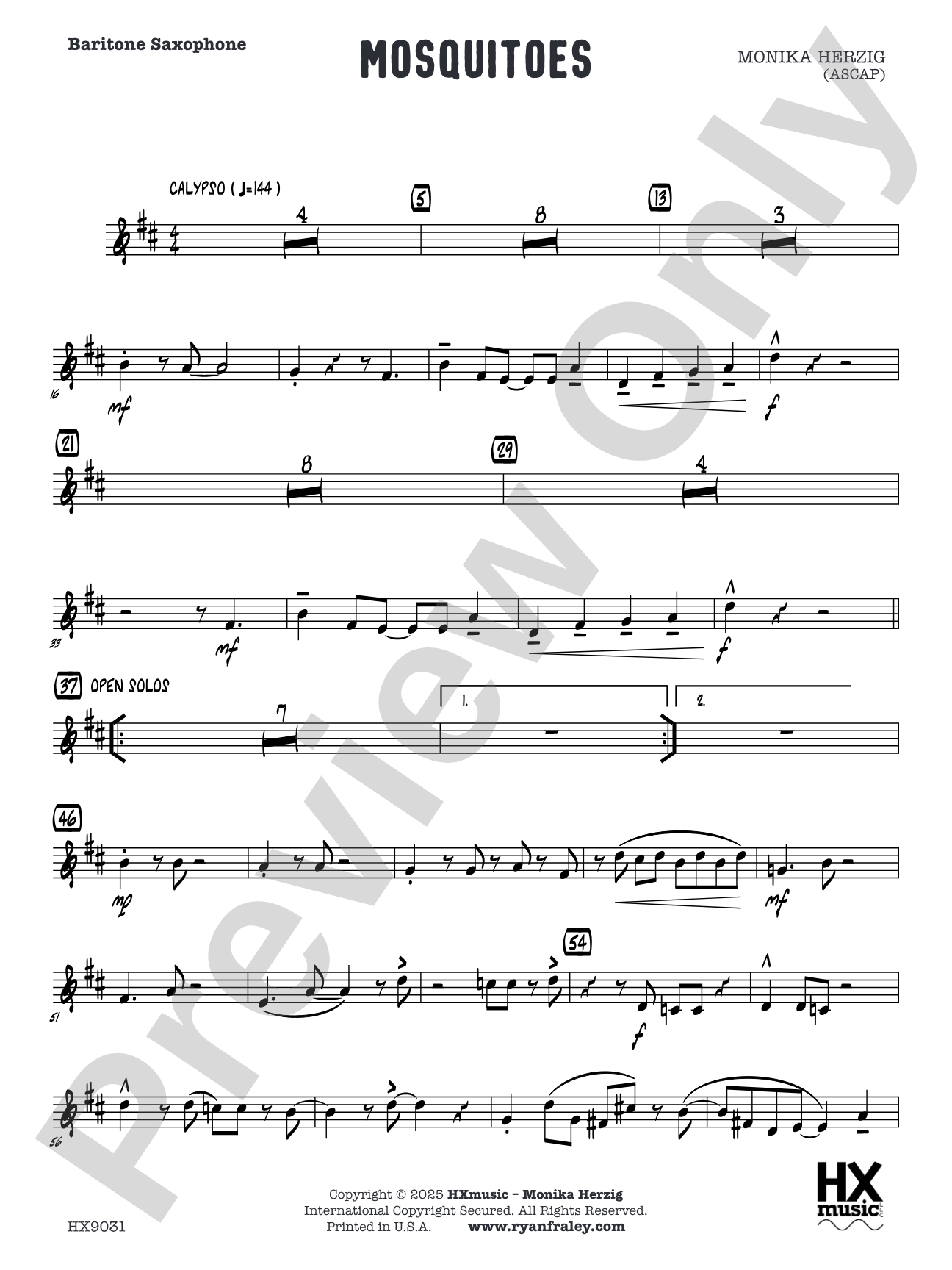 Mosquitoes: Baritone Saxophone