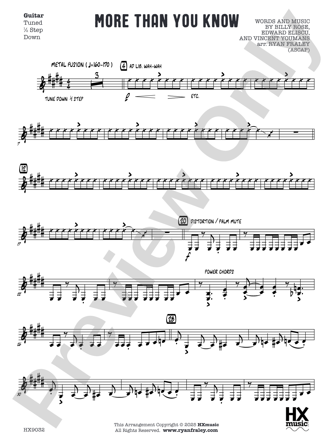 More Than You Know: Guitar (Tuned 1/2 Step Down)