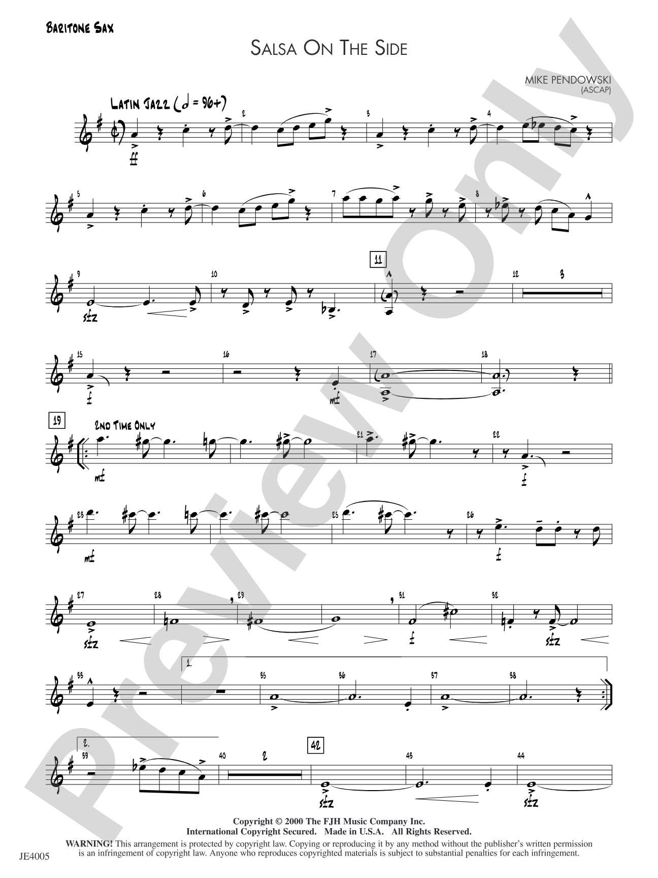 Salsa on the Side: Baritone Sax