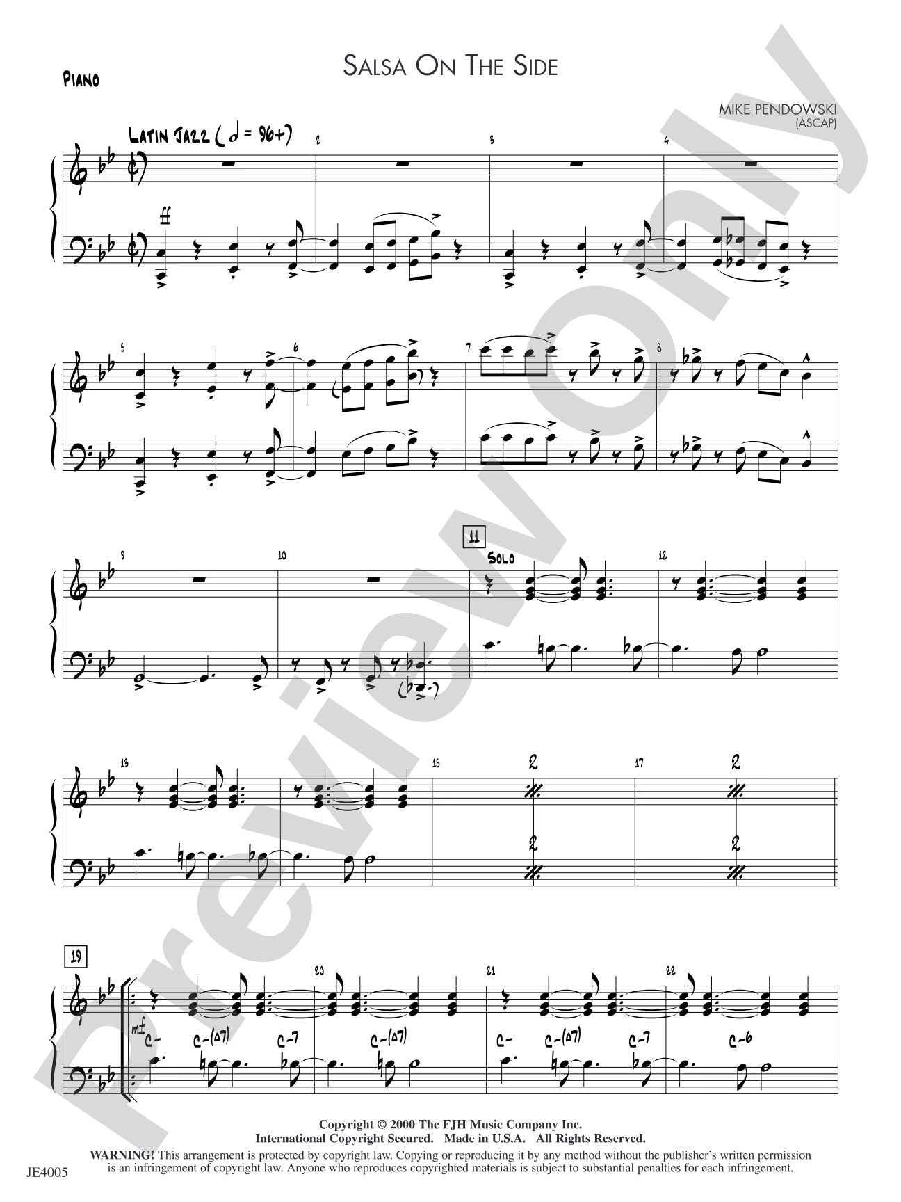 Salsa on the Side: Piano
