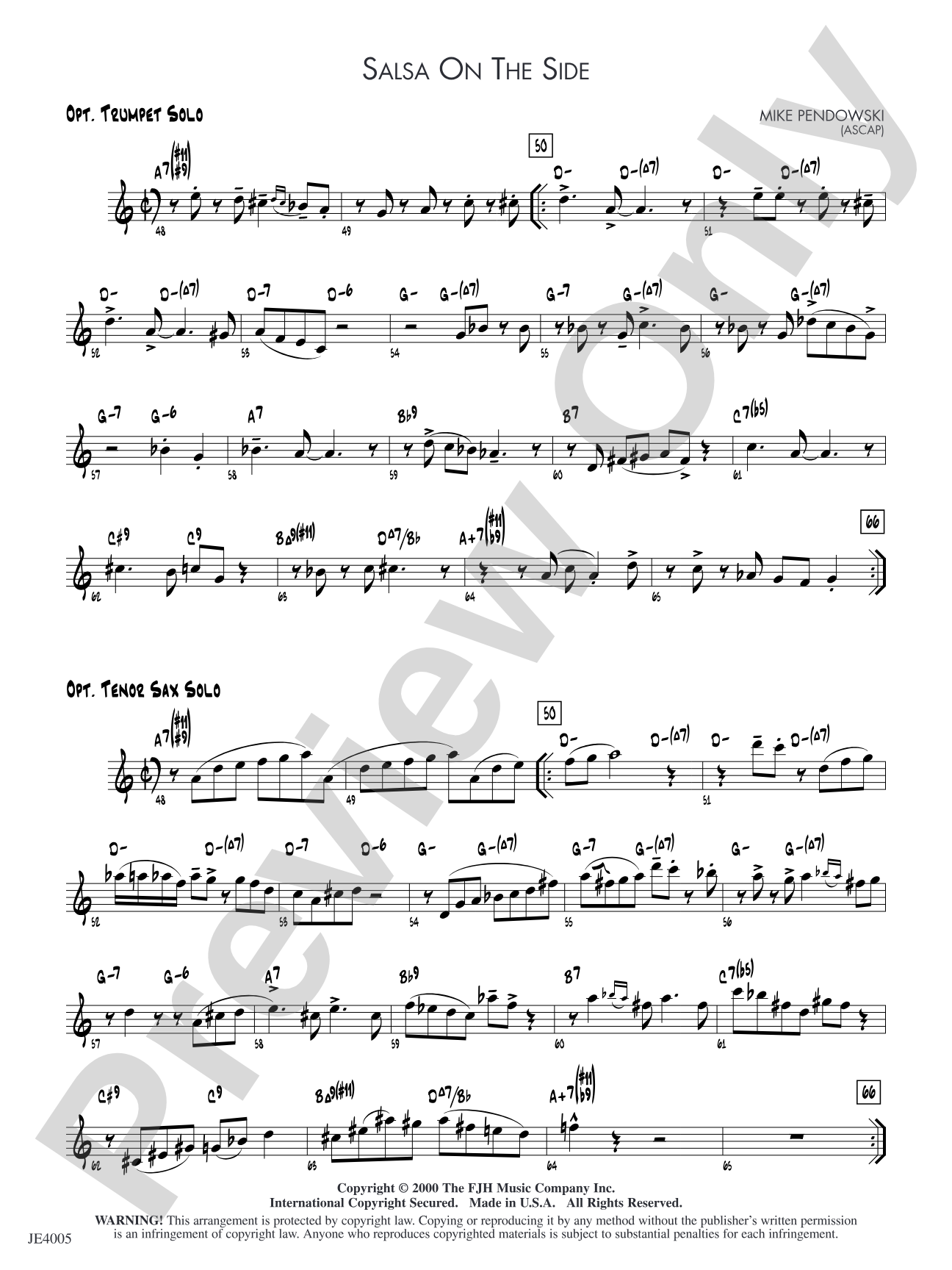 Salsa on the Side: Optional Solos