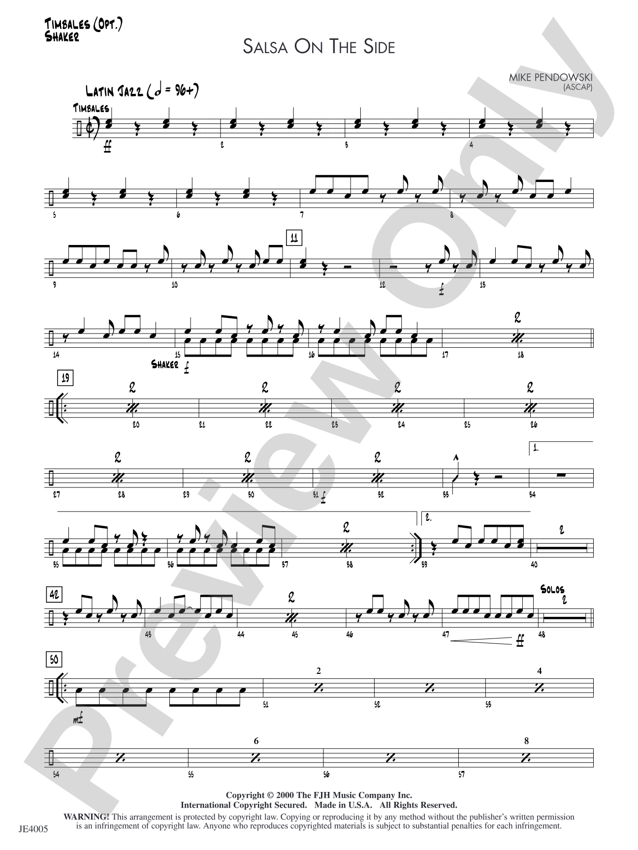 Salsa on the Side: Timbales (Opt.)