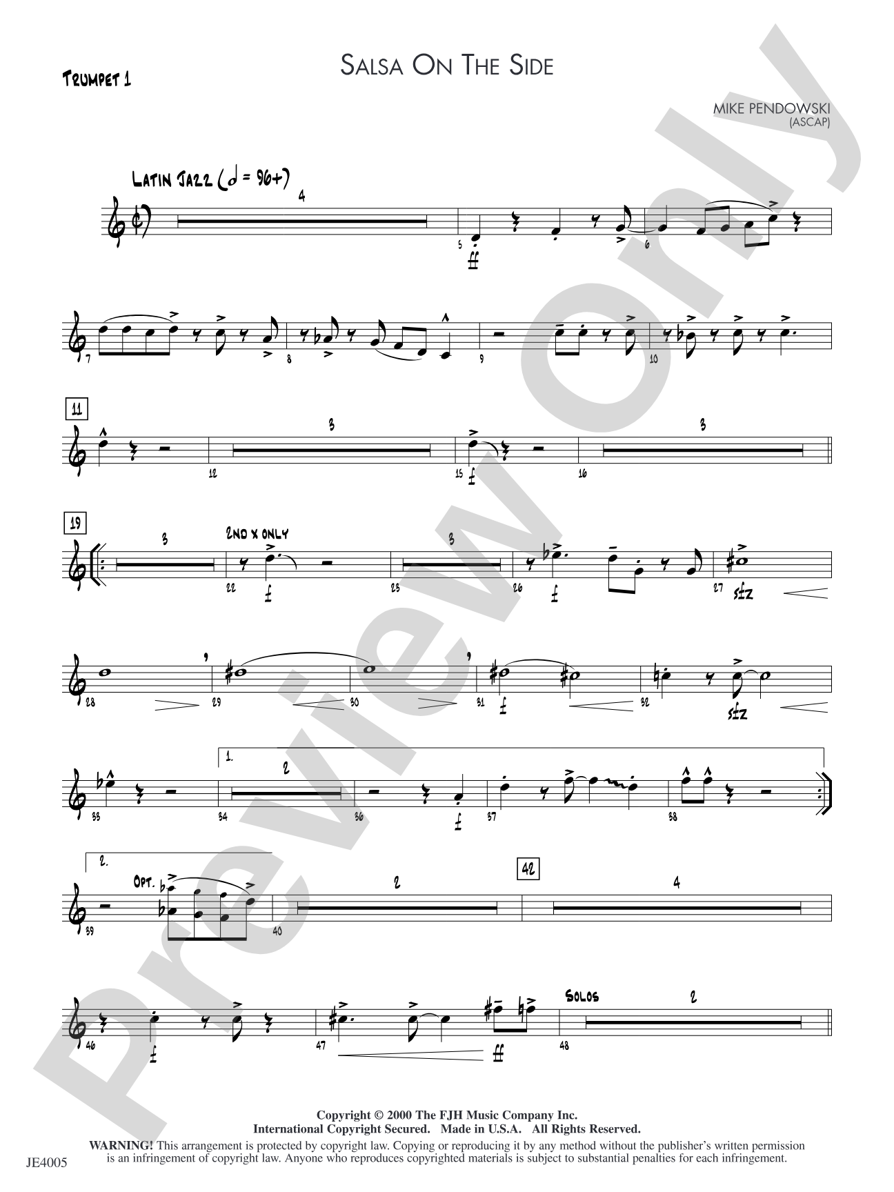Salsa on the Side: Trumpet 1